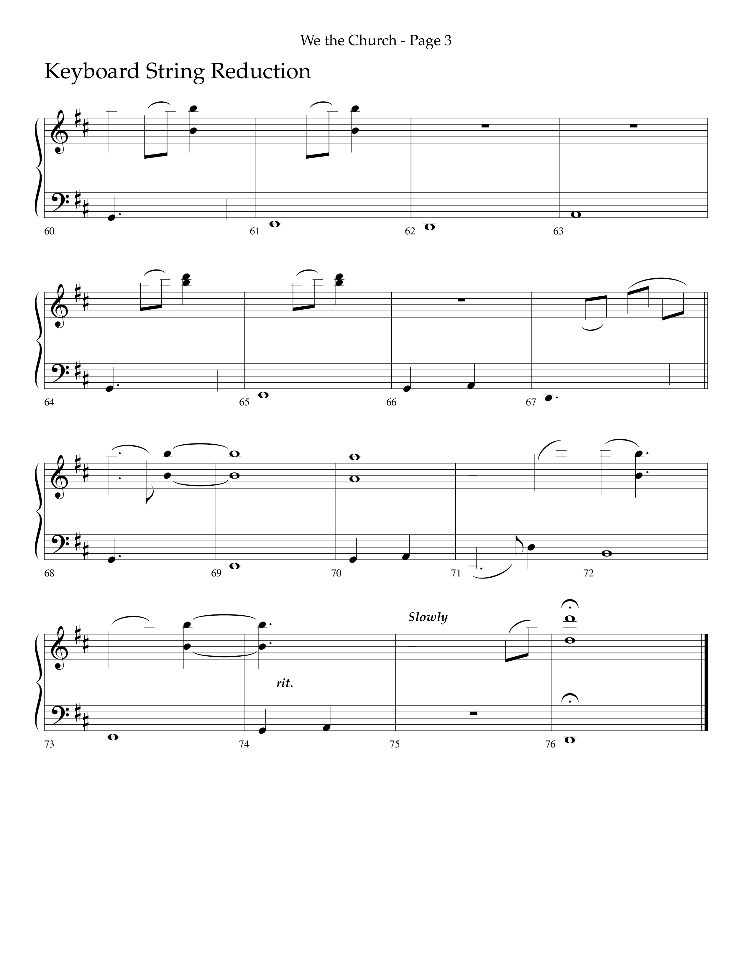 We The Church (Choral Anthem SATB) String Reduction (Lifeway Choral / Arr. Dave Williamson)