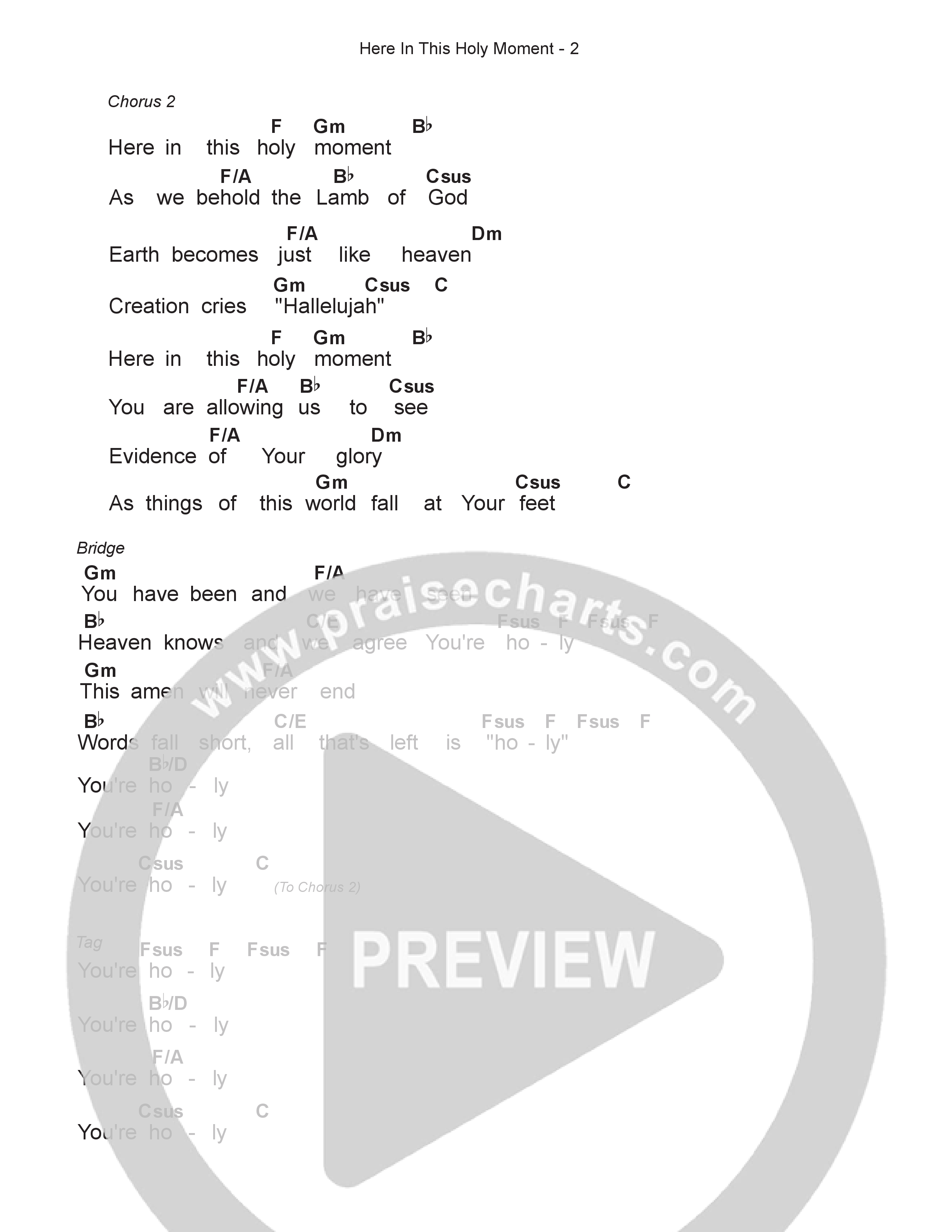Here In This Holy Moment Chord Chart (Steven & Hannah Musso)