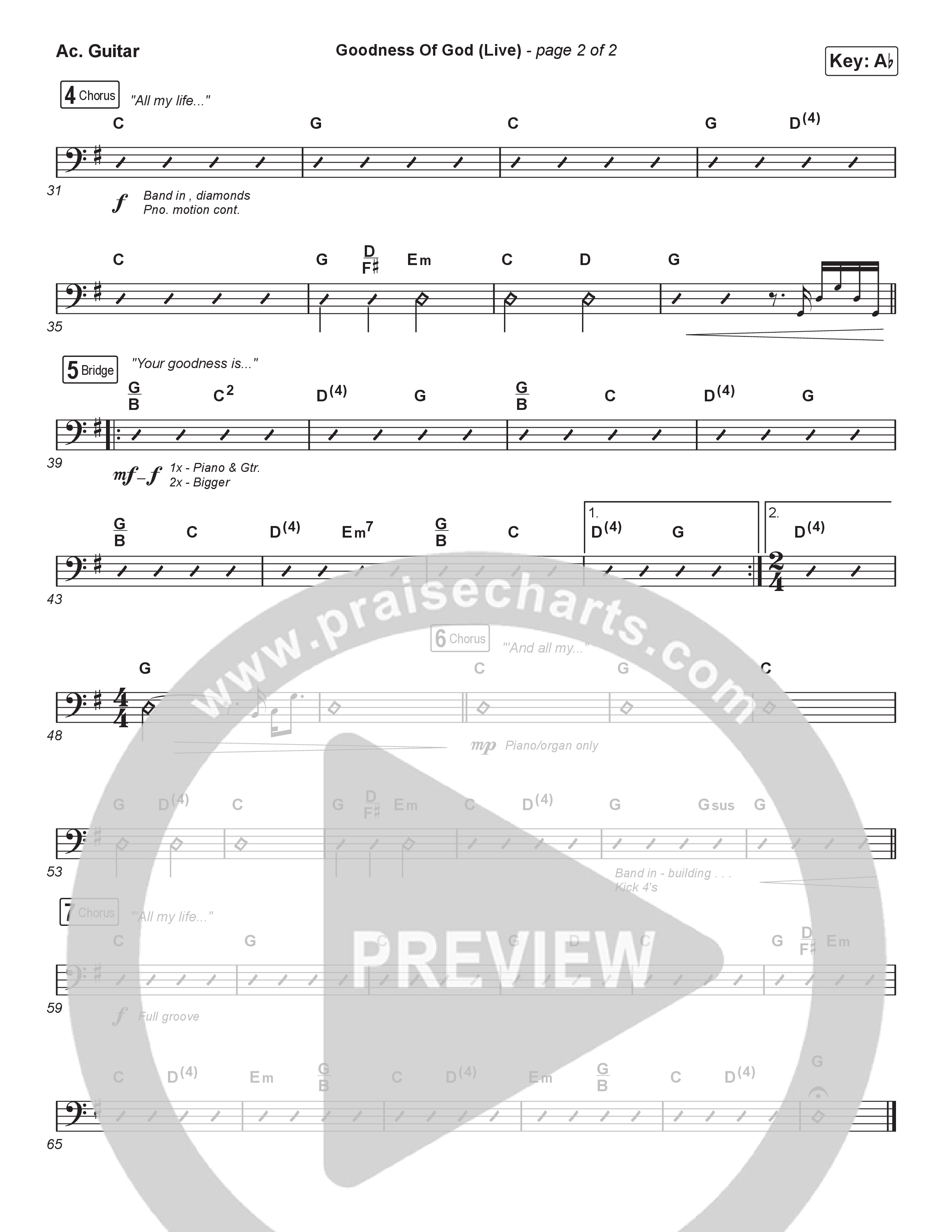 Goodness Of God (Choral Anthem SATB) Acoustic Guitar (CeCe Winans / Arr. Luke Gambill)