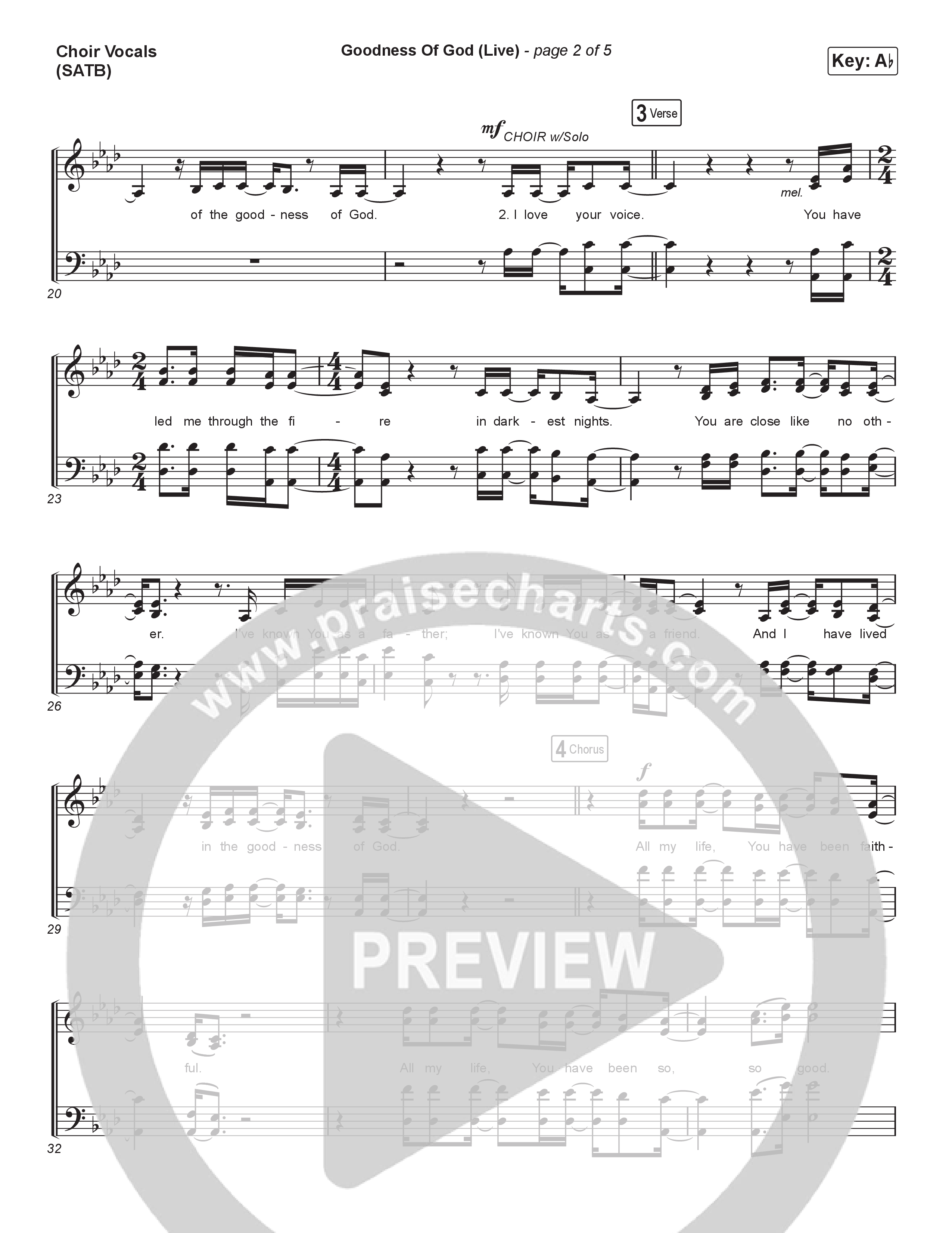 Goodness Of God (Choral Anthem SATB) Choir Sheet (SATB) (CeCe Winans / Arr. Luke Gambill)
