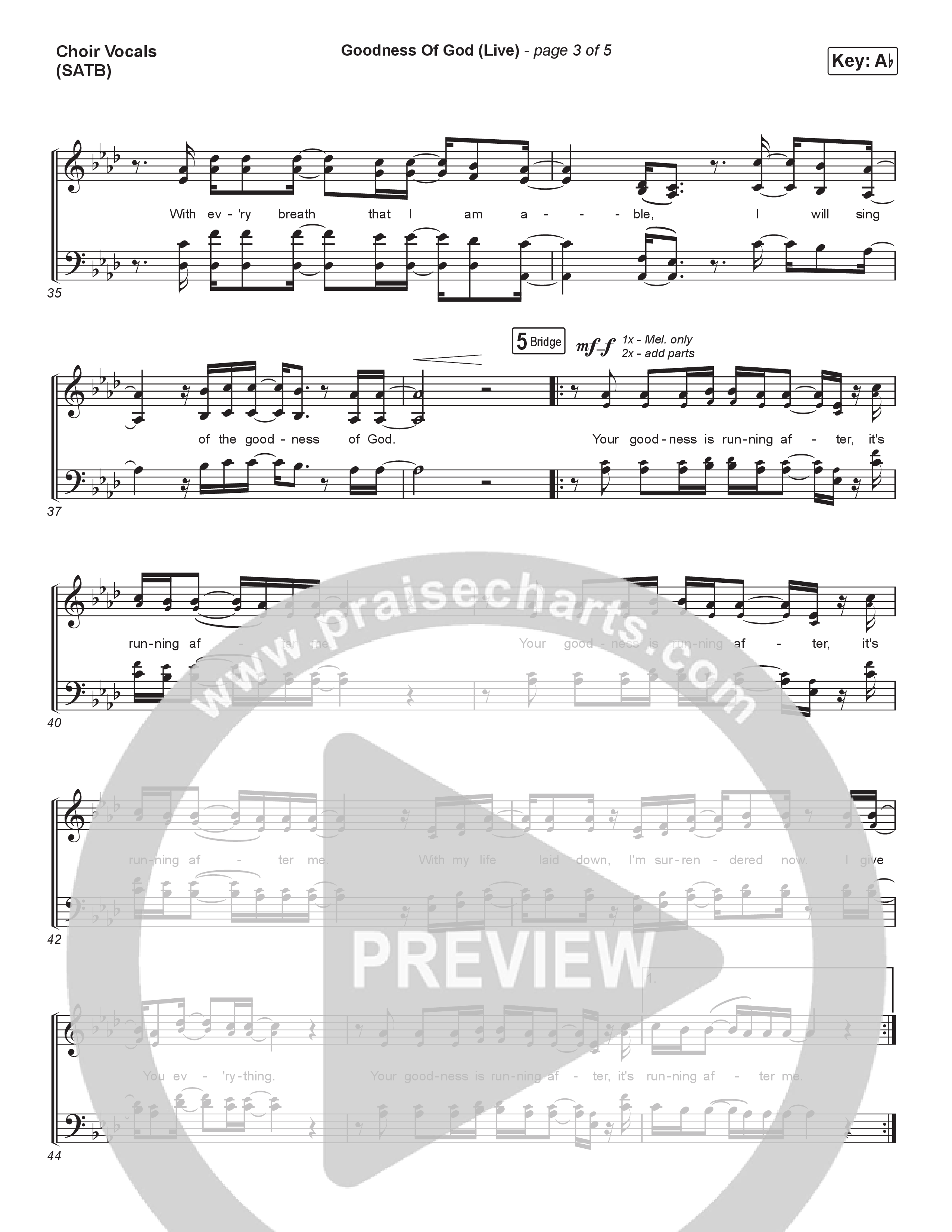Goodness Of God (Choral Anthem SATB) Choir Sheet (SATB) (CeCe Winans / Arr. Luke Gambill)