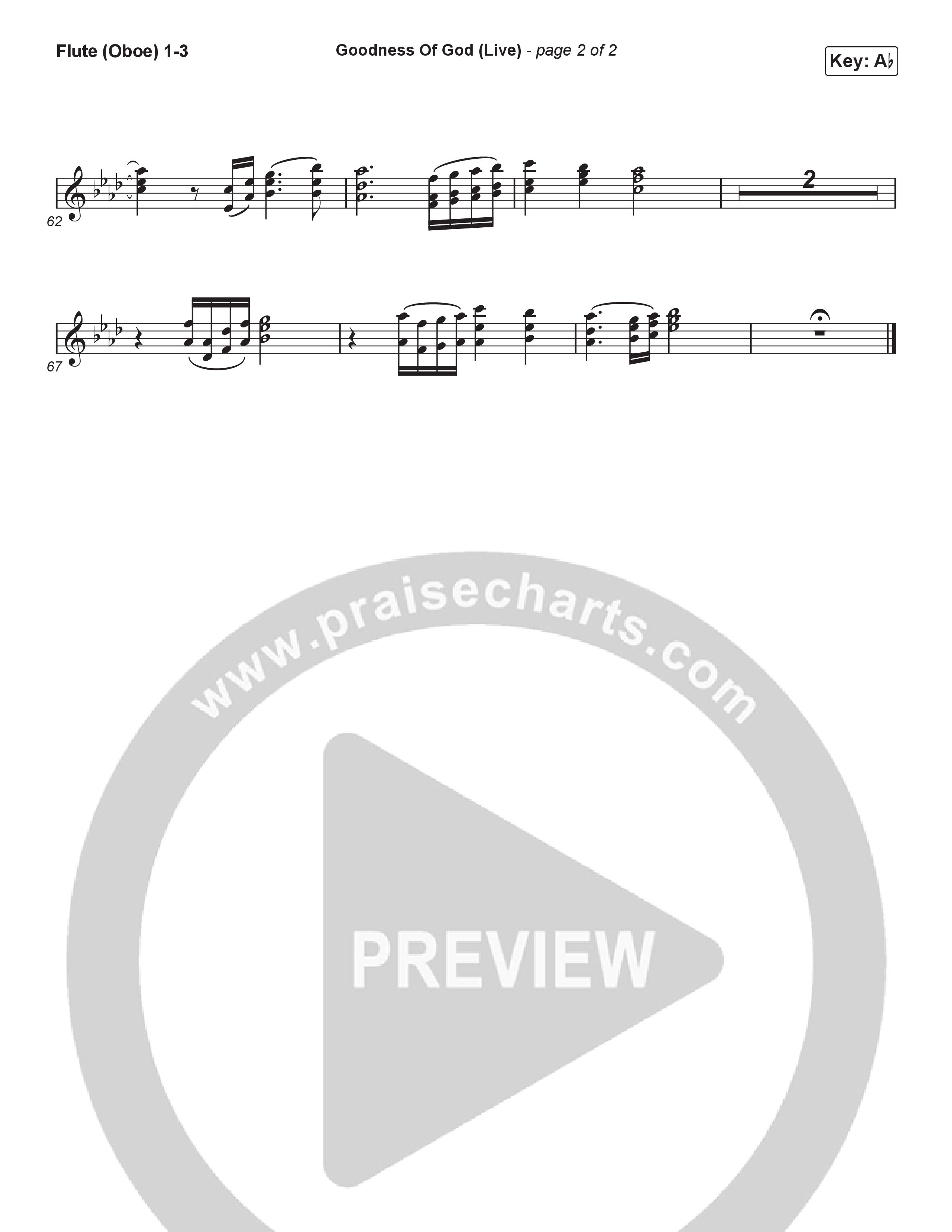 Goodness Of God (Choral Anthem SATB) Flute/Oboe 1/2/3 (CeCe Winans / Arr. Luke Gambill)