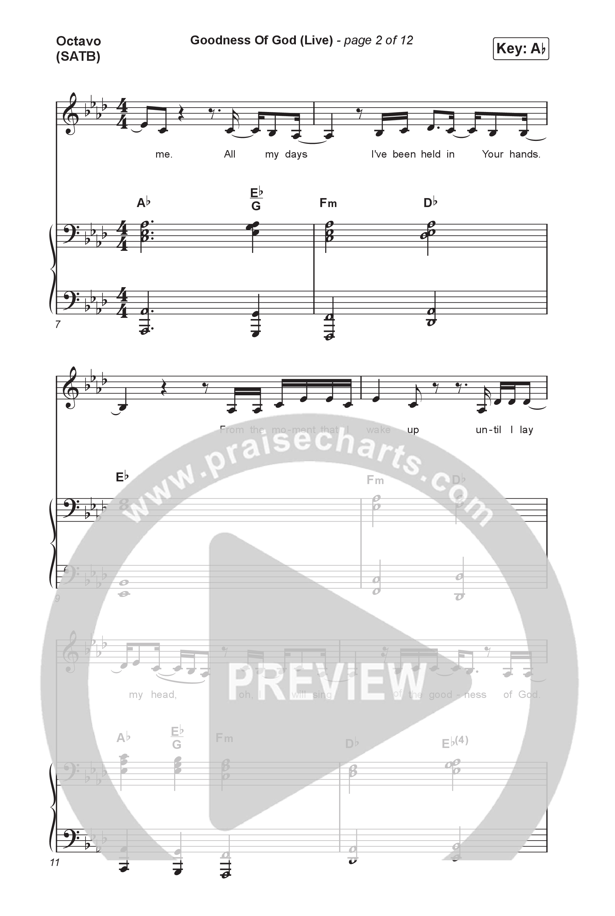 Goodness Of God (Choral Anthem SATB) Octavo (SATB & Pno) (CeCe Winans / Arr. Luke Gambill)