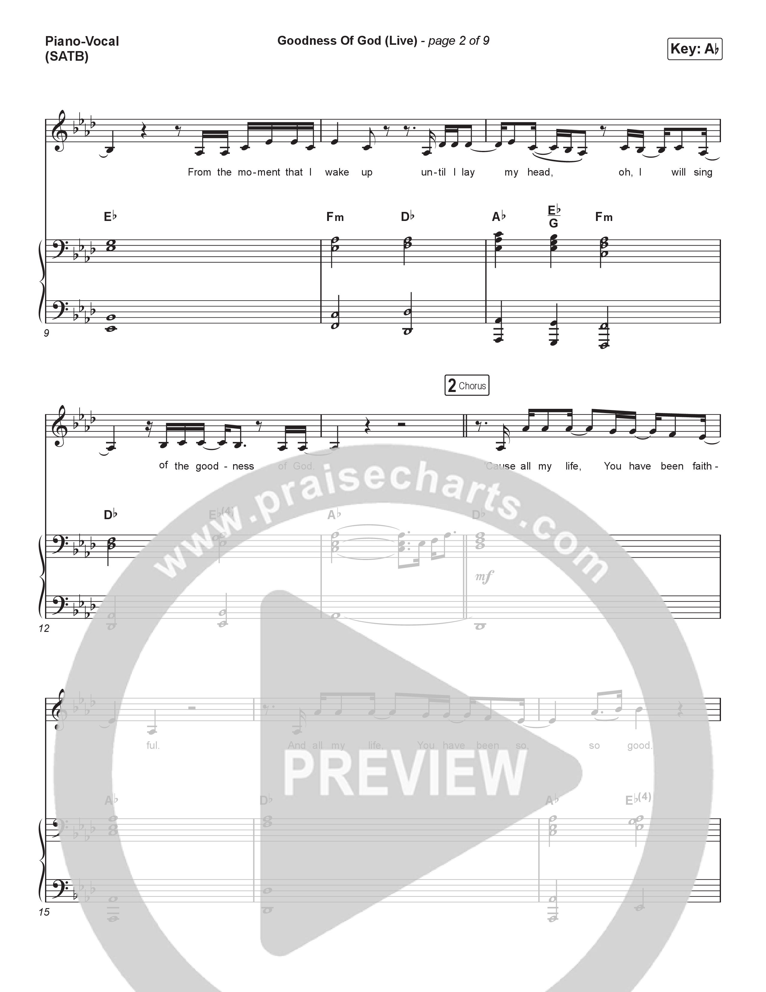 Goodness Of God (Choral Anthem SATB) Piano/Vocal (SATB) (CeCe Winans / Arr. Luke Gambill)