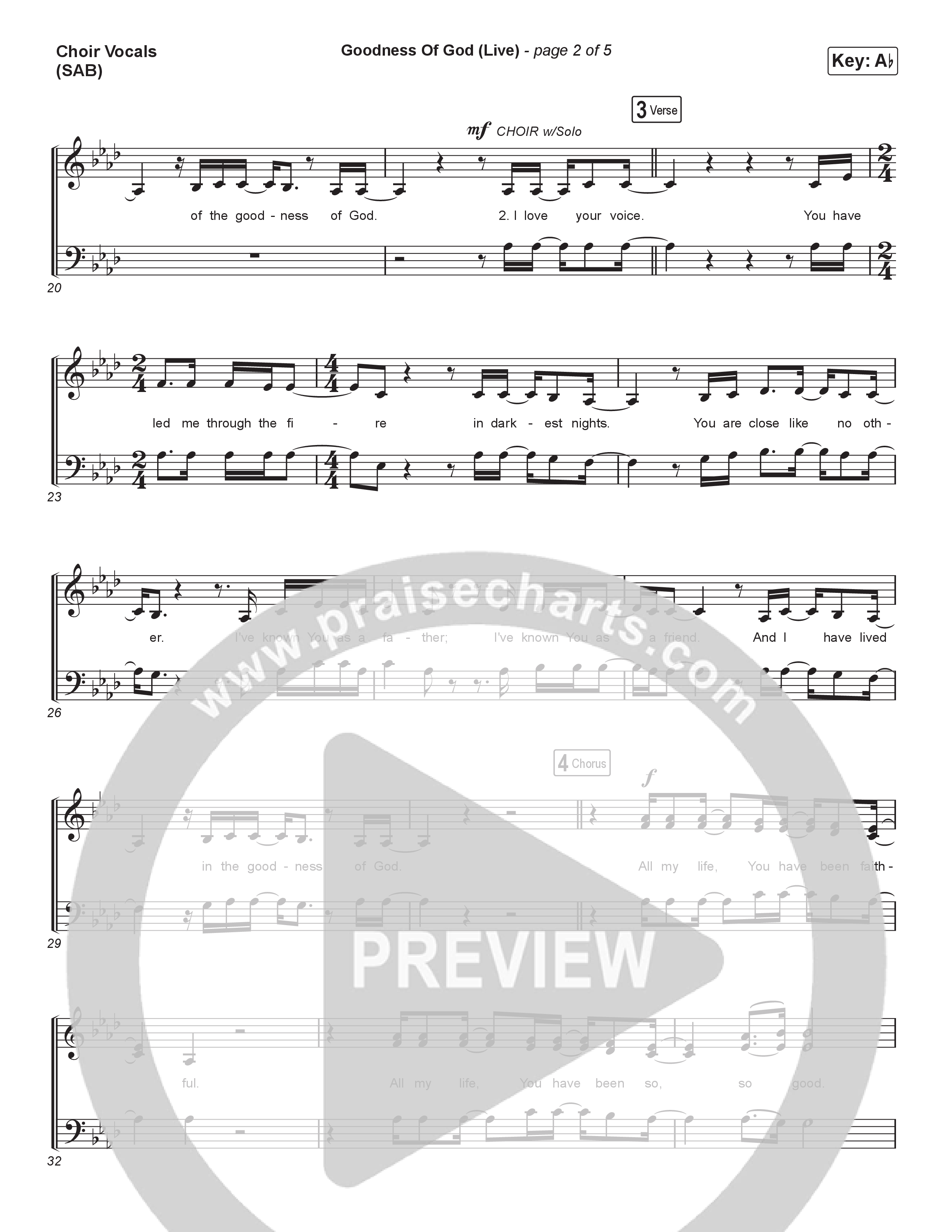 Goodness Of God (Worship Choir/SAB) Choir Sheet (SAB) (CeCe Winans / Arr. Luke Gambill)