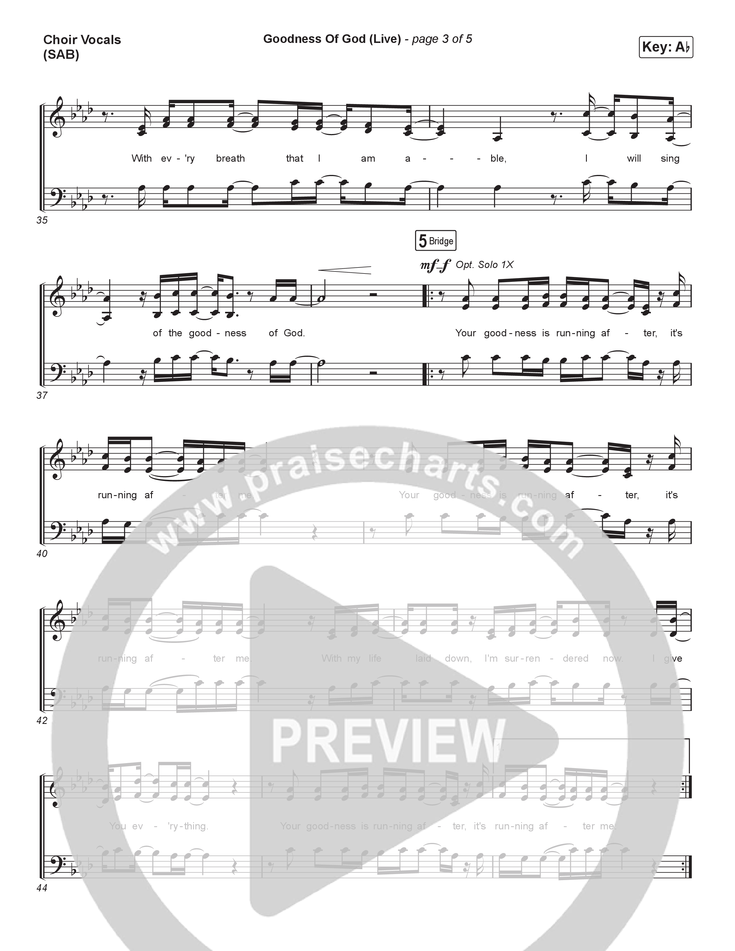 Goodness Of God (Worship Choir/SAB) Choir Sheet (SAB) (CeCe Winans / Arr. Luke Gambill)