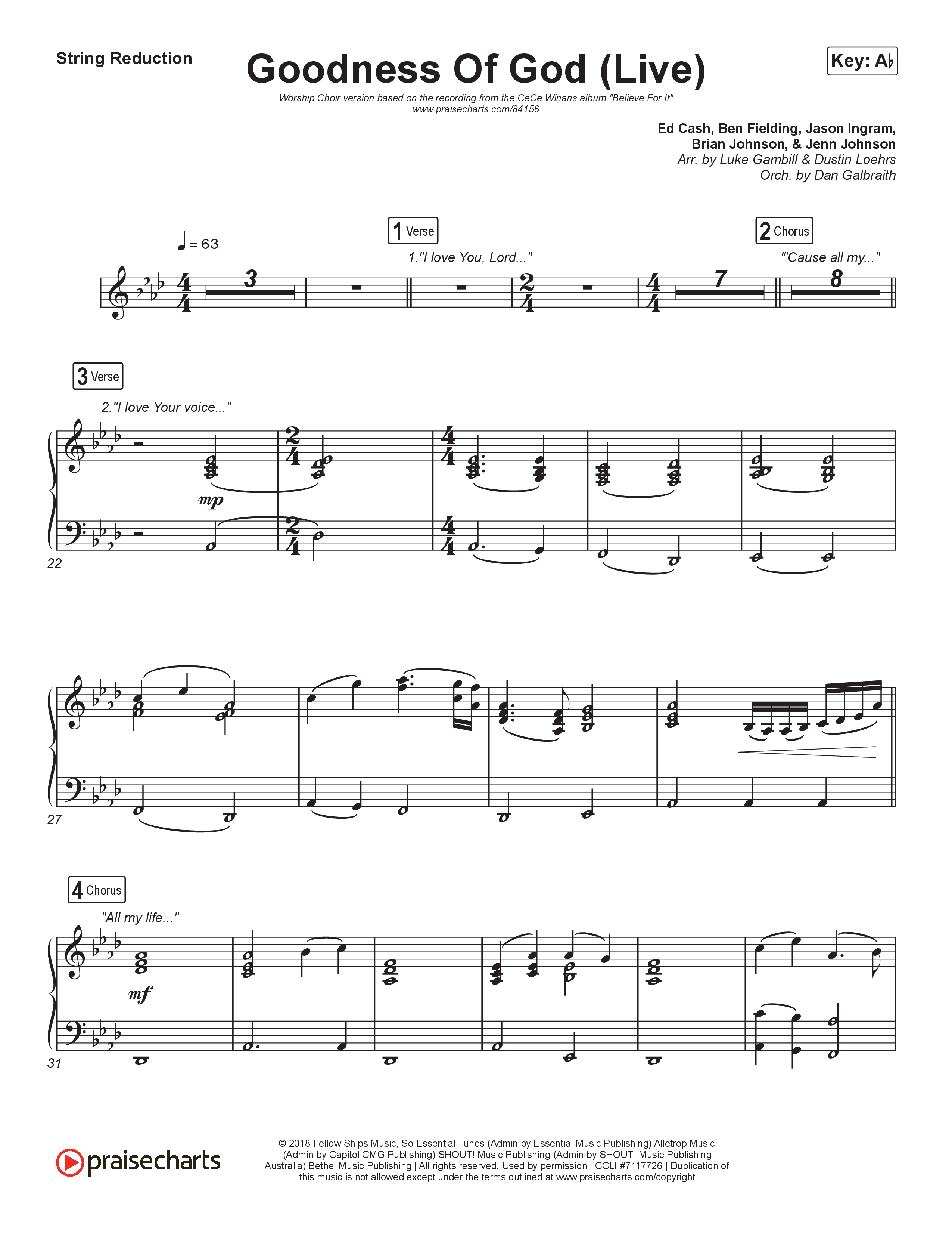 Goodness Of God (Worship Choir/SAB) String Reduction (CeCe Winans / Arr. Luke Gambill)