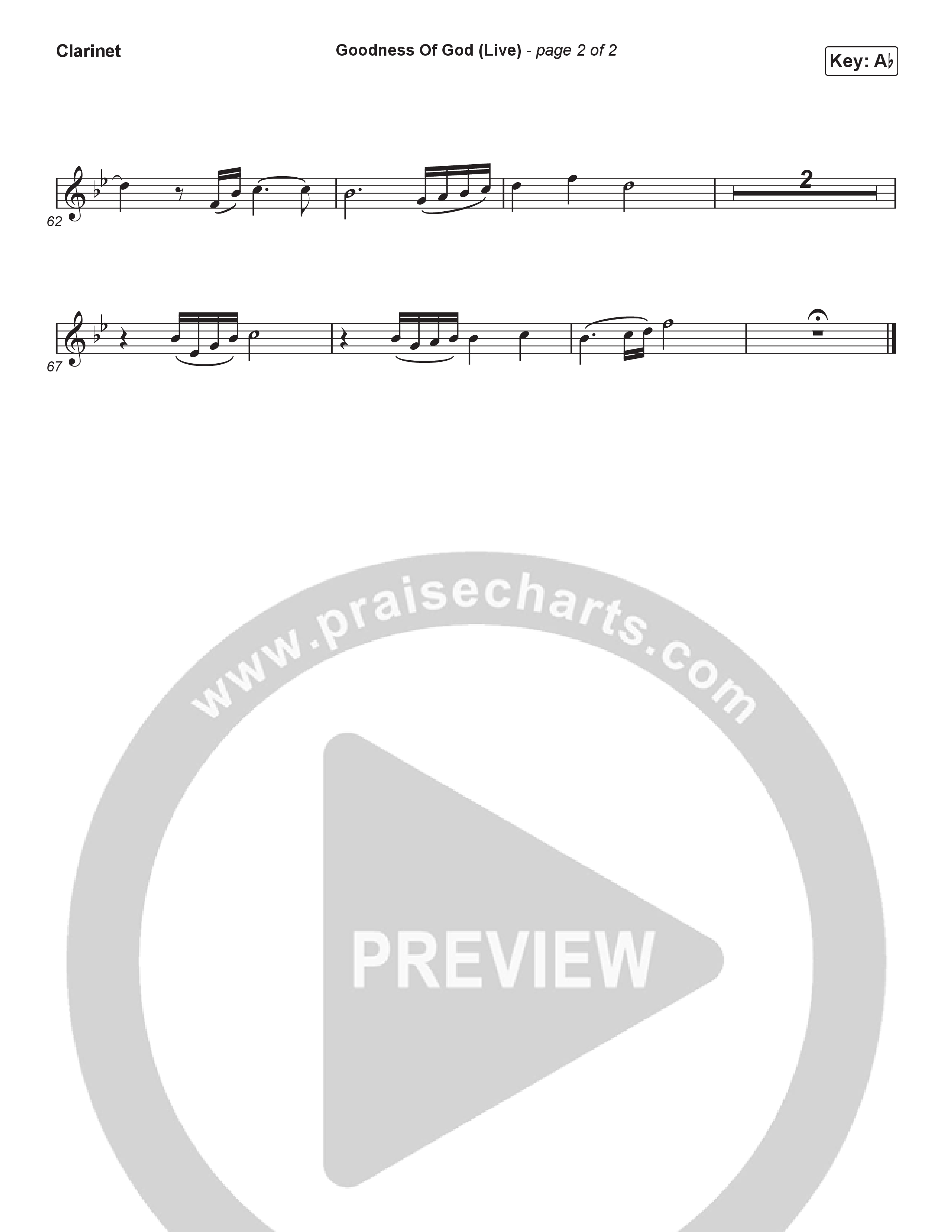 Goodness Of God (Sing It Now) Clarinet (CeCe Winans / Arr. Luke Gambill)