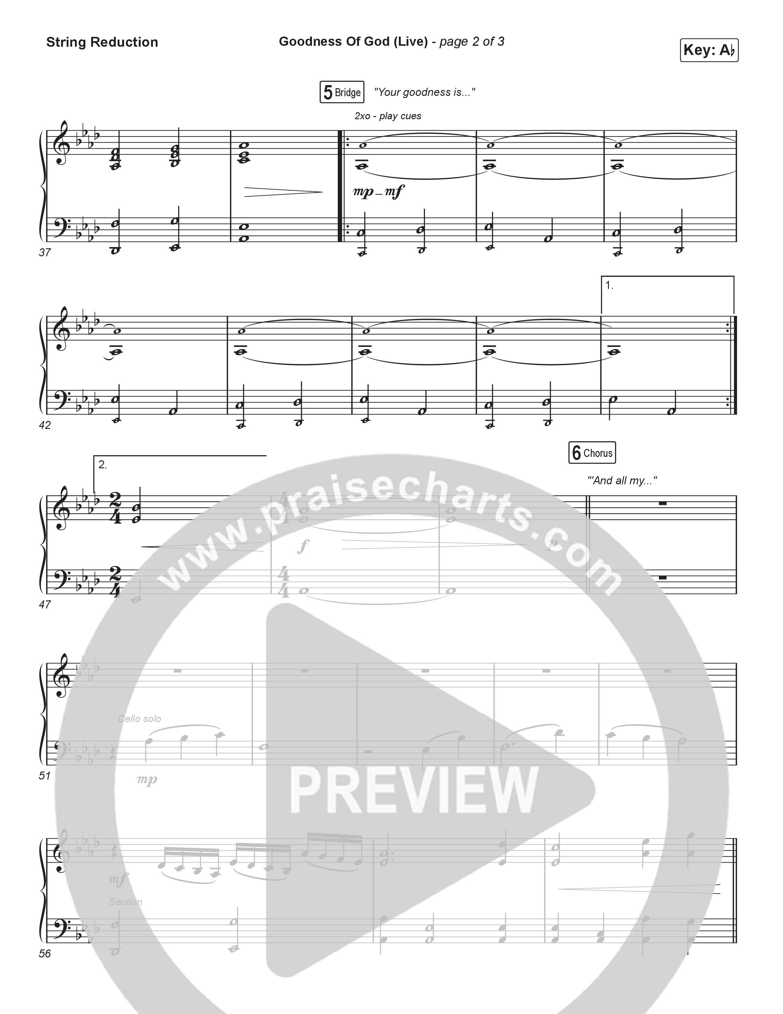 Goodness Of God (Sing It Now) String Reduction (CeCe Winans / Arr. Luke Gambill)