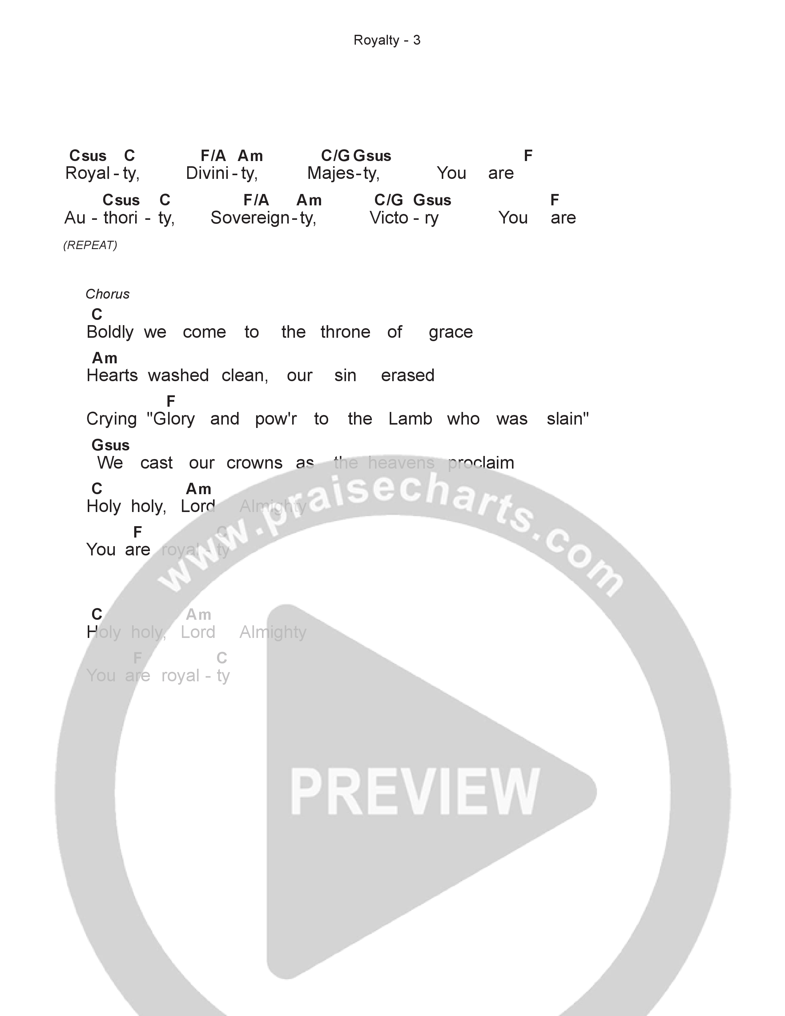 Royalty Chord Chart (Steven & Hannah Musso)