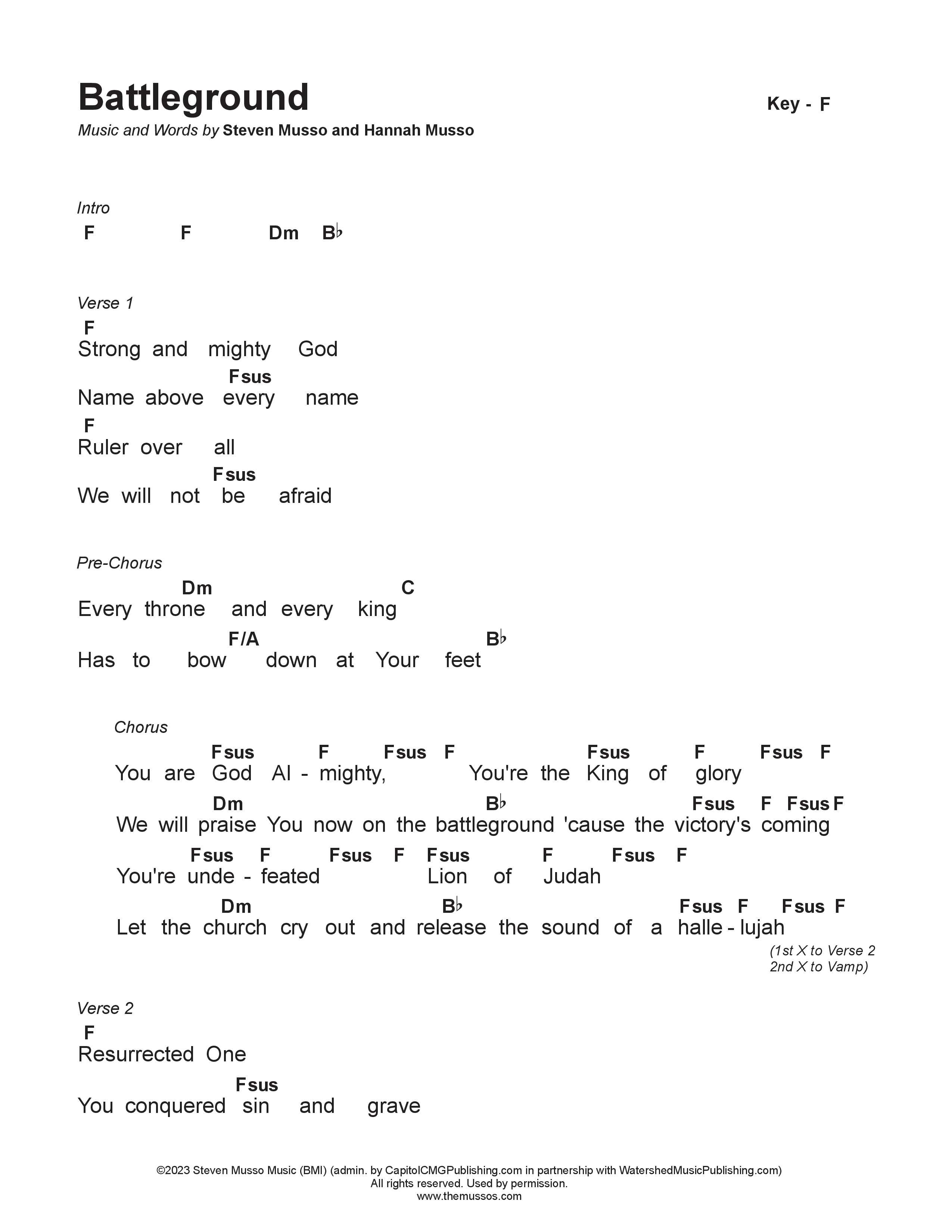 Battleground Chord Chart (Steven & Hannah Musso)