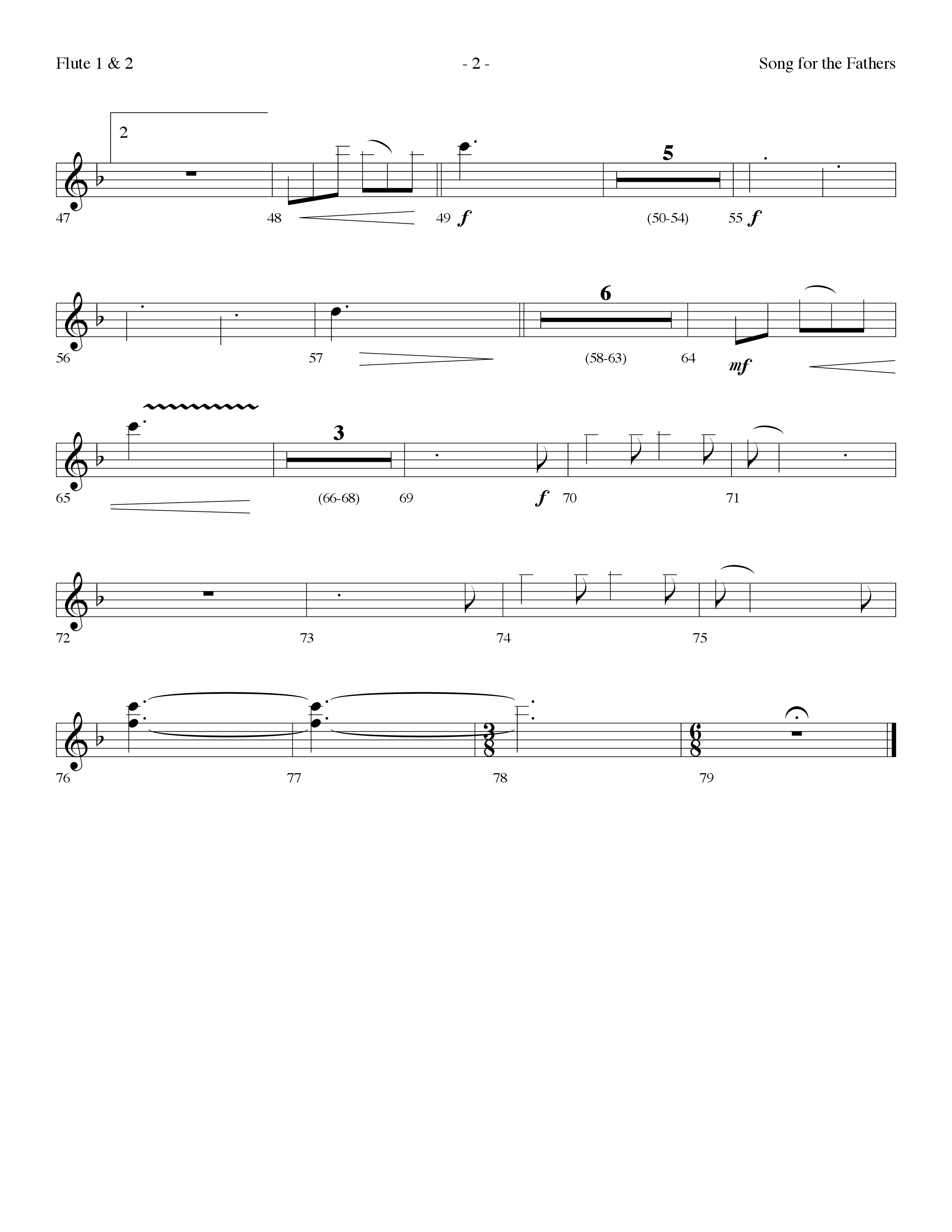 Song For The Fathers (Choral Anthem SATB) Flute 1/2 (Lifeway Choral / Arr. Dennis Allen)