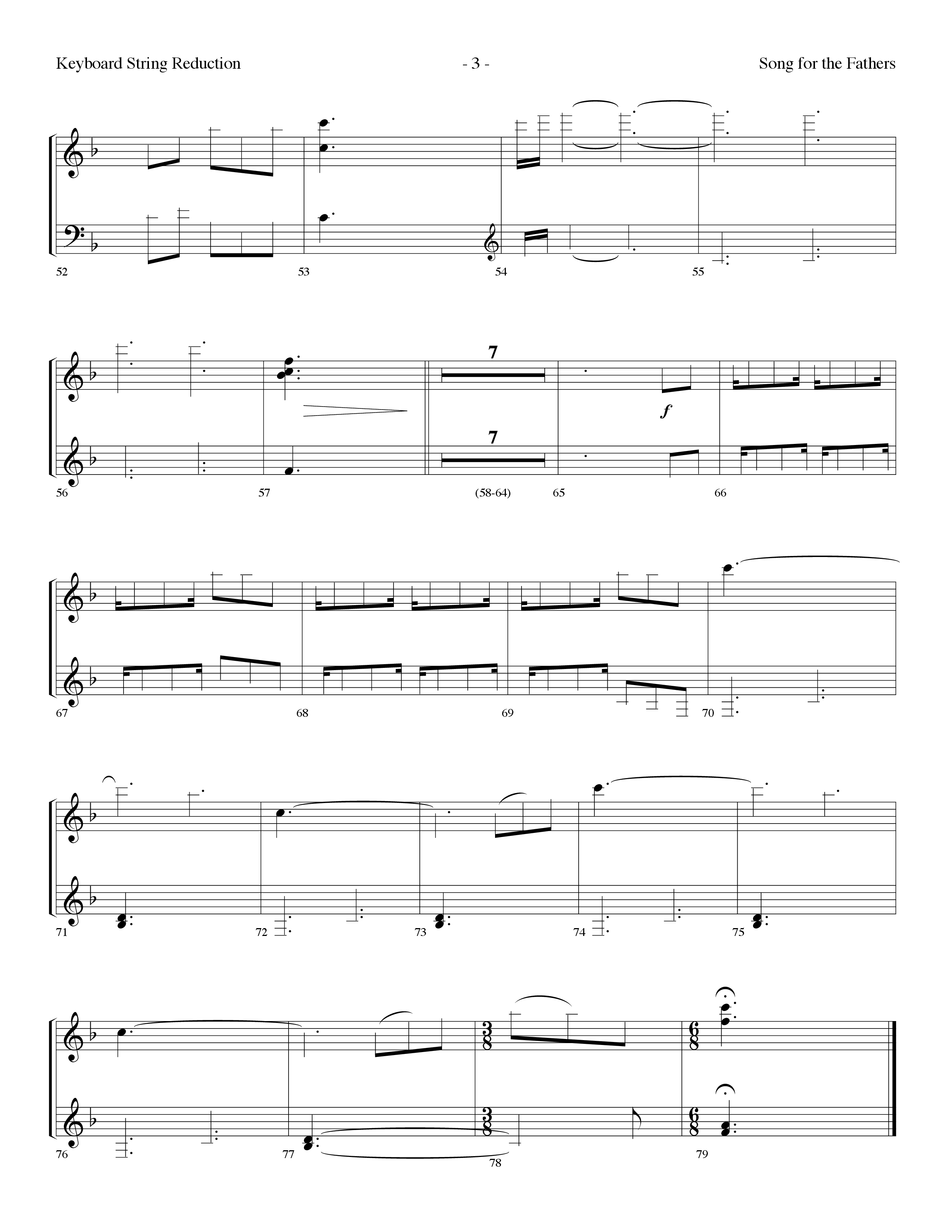 Song For The Fathers (Choral Anthem SATB) String Reduction (Lifeway Choral / Arr. Dennis Allen)