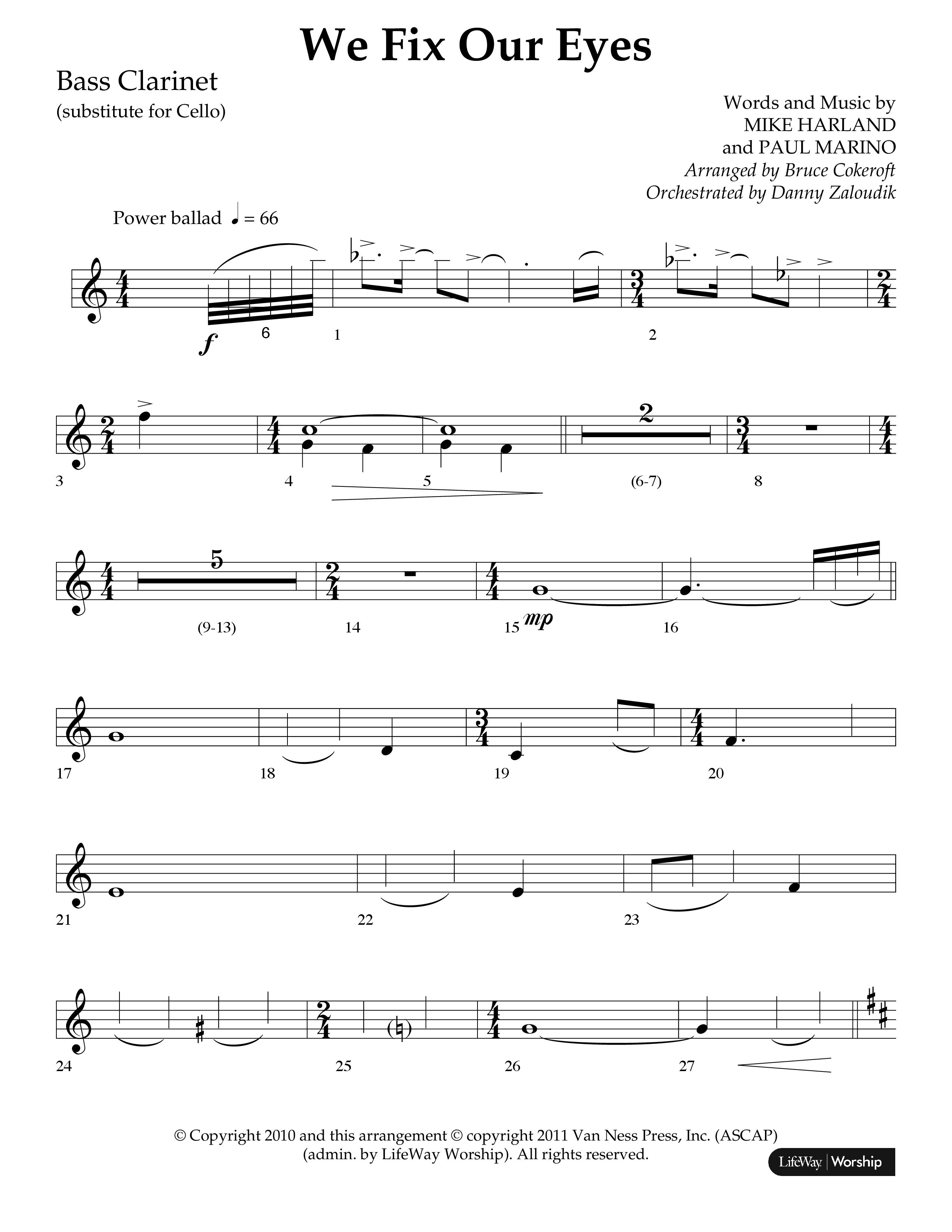 We Fix Our Eyes (Choral Anthem SATB) Bass Clarinet (Lifeway Choral / Arr. Bruce Cokeroft / Orch. Danny Zaloudik)