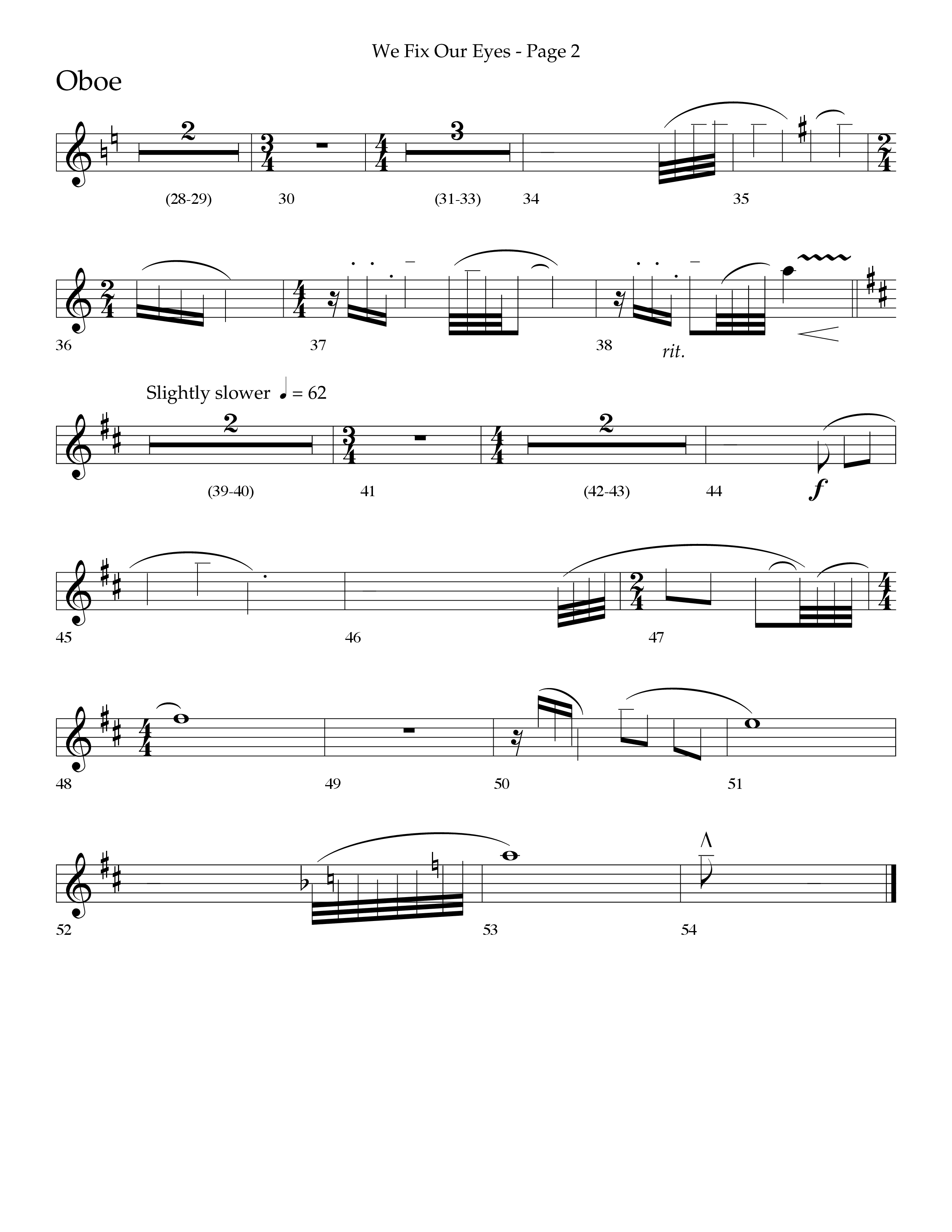 We Fix Our Eyes (Choral Anthem SATB) Oboe (Lifeway Choral / Arr. Bruce Cokeroft / Orch. Danny Zaloudik)