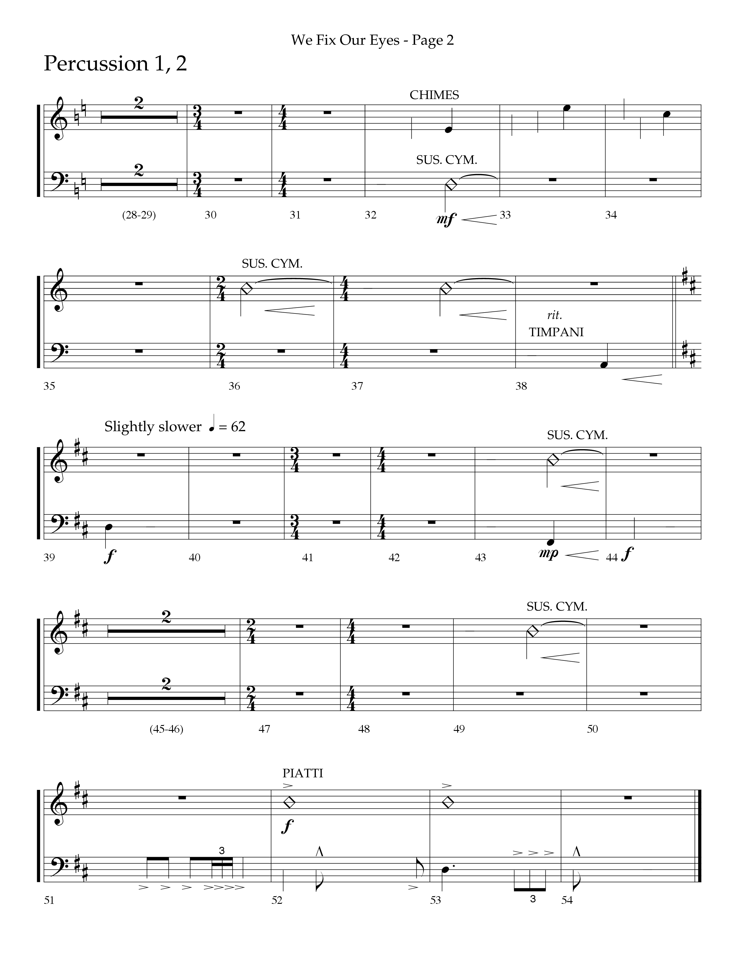 We Fix Our Eyes (Choral Anthem SATB) Percussion 1/2 (Lifeway Choral / Arr. Bruce Cokeroft / Orch. Danny Zaloudik)