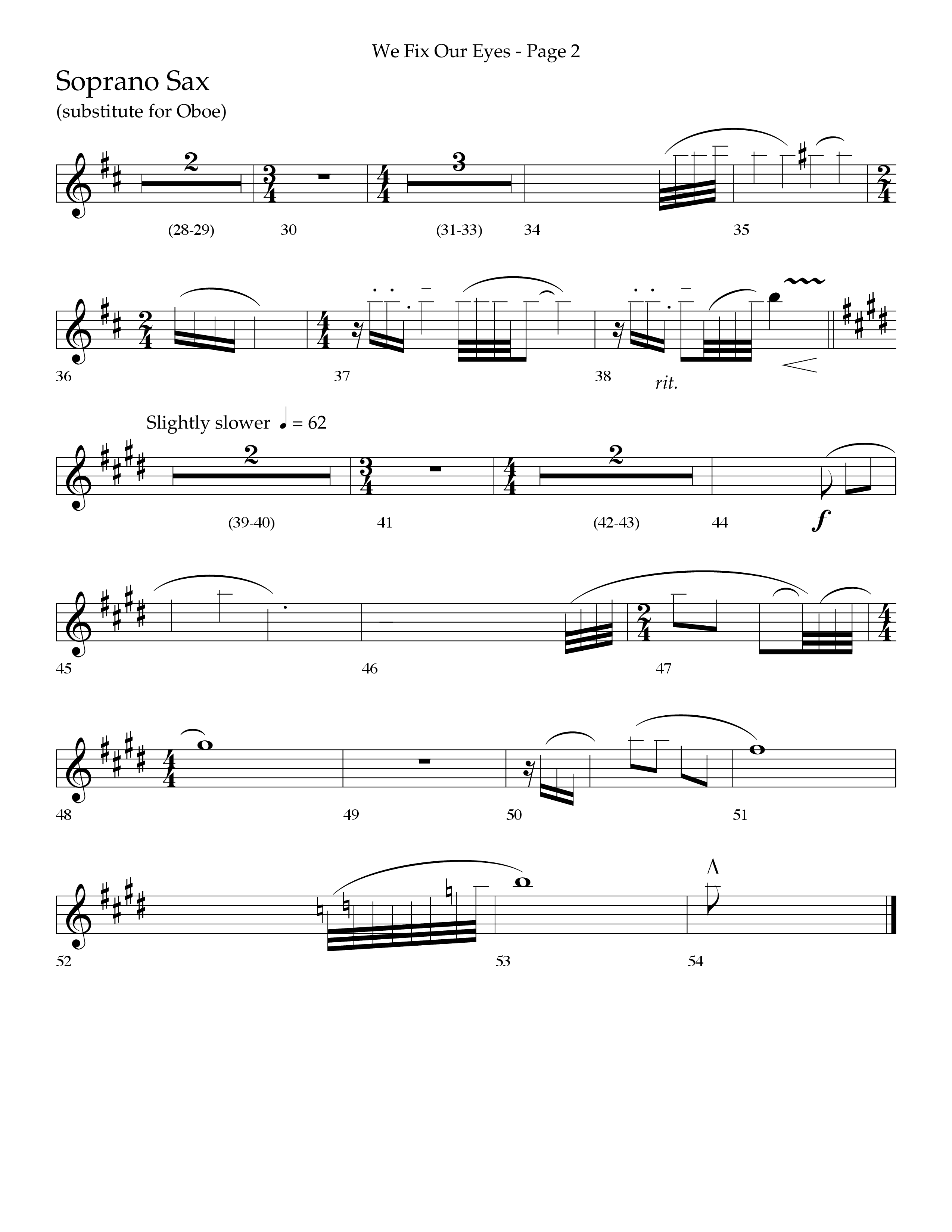 We Fix Our Eyes (Choral Anthem SATB) Soprano Sax (Lifeway Choral / Arr. Bruce Cokeroft / Orch. Danny Zaloudik)