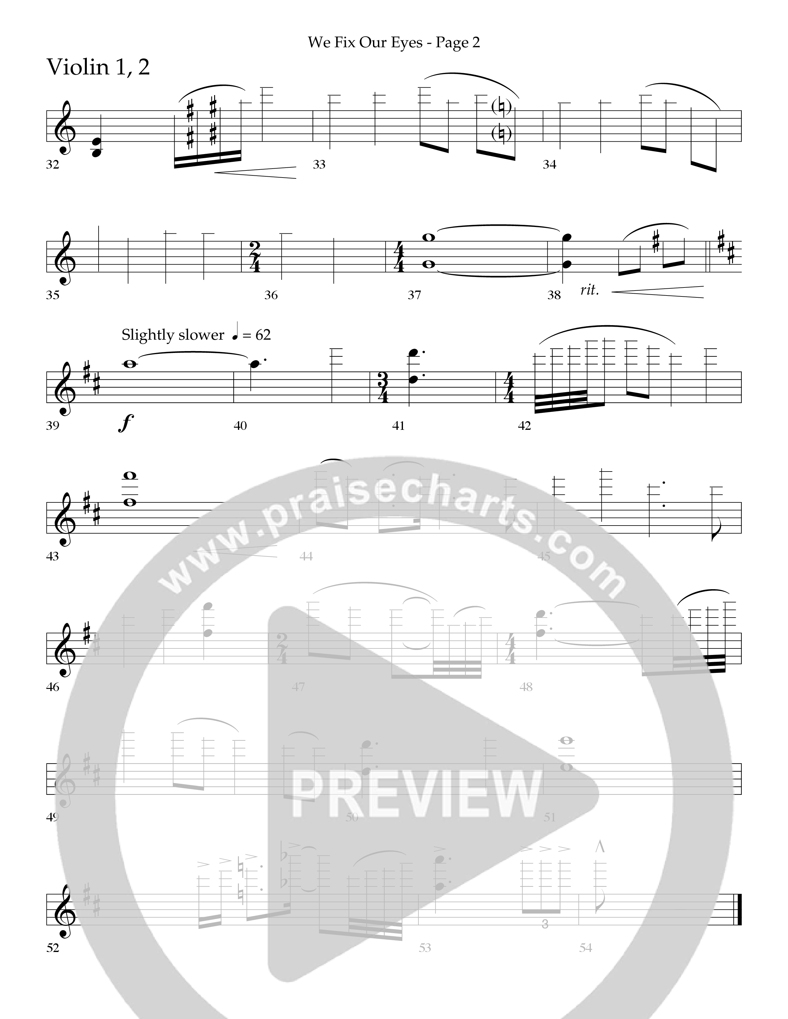 We Fix Our Eyes (Choral Anthem SATB) Violin 1/2 (Lifeway Choral / Arr. Bruce Cokeroft / Orch. Danny Zaloudik)