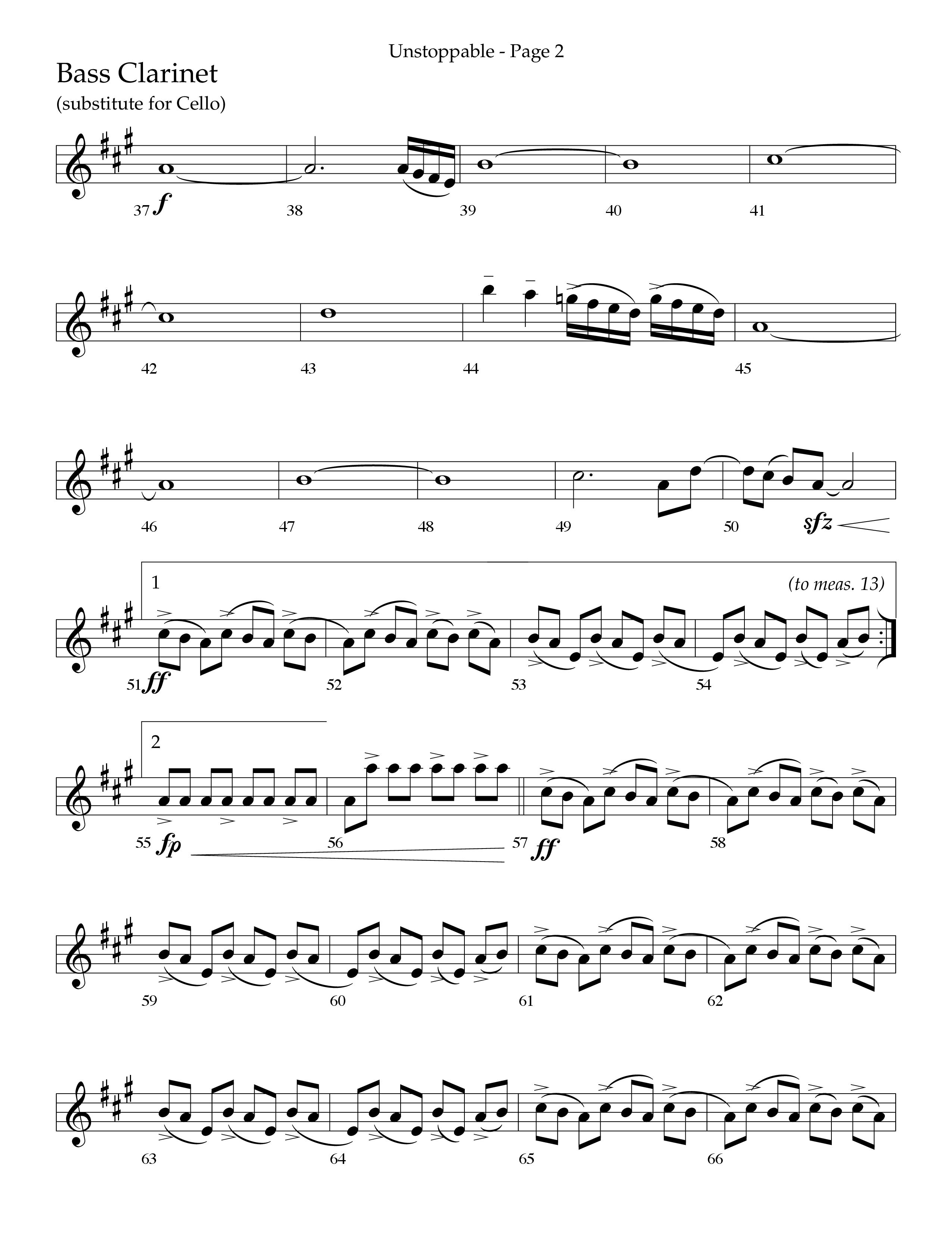 Unstoppable (Choral Anthem SATB) Bass Clarinet (Lifeway Choral / Arr. Cliff Duren)