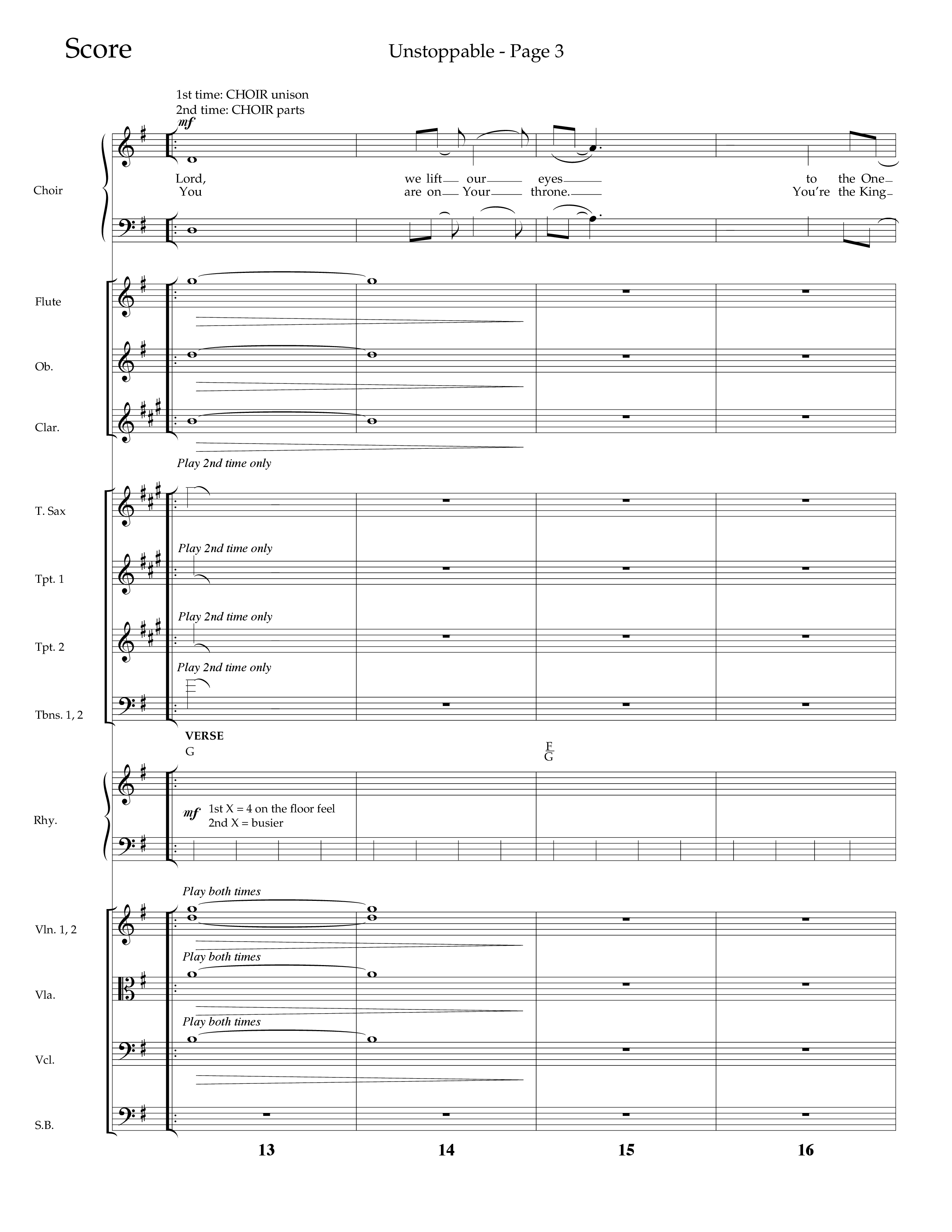 Unstoppable (Choral Anthem SATB) Orchestration (Lifeway Choral / Arr. Cliff Duren)