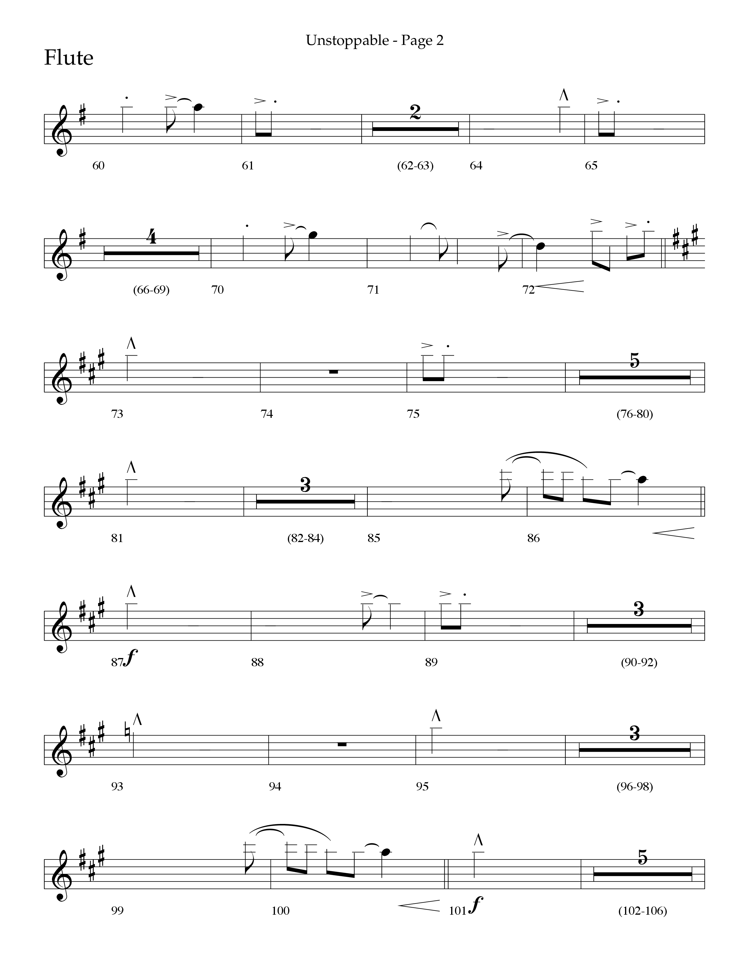 Unstoppable (Choral Anthem SATB) Flute (Lifeway Choral / Arr. Cliff Duren)