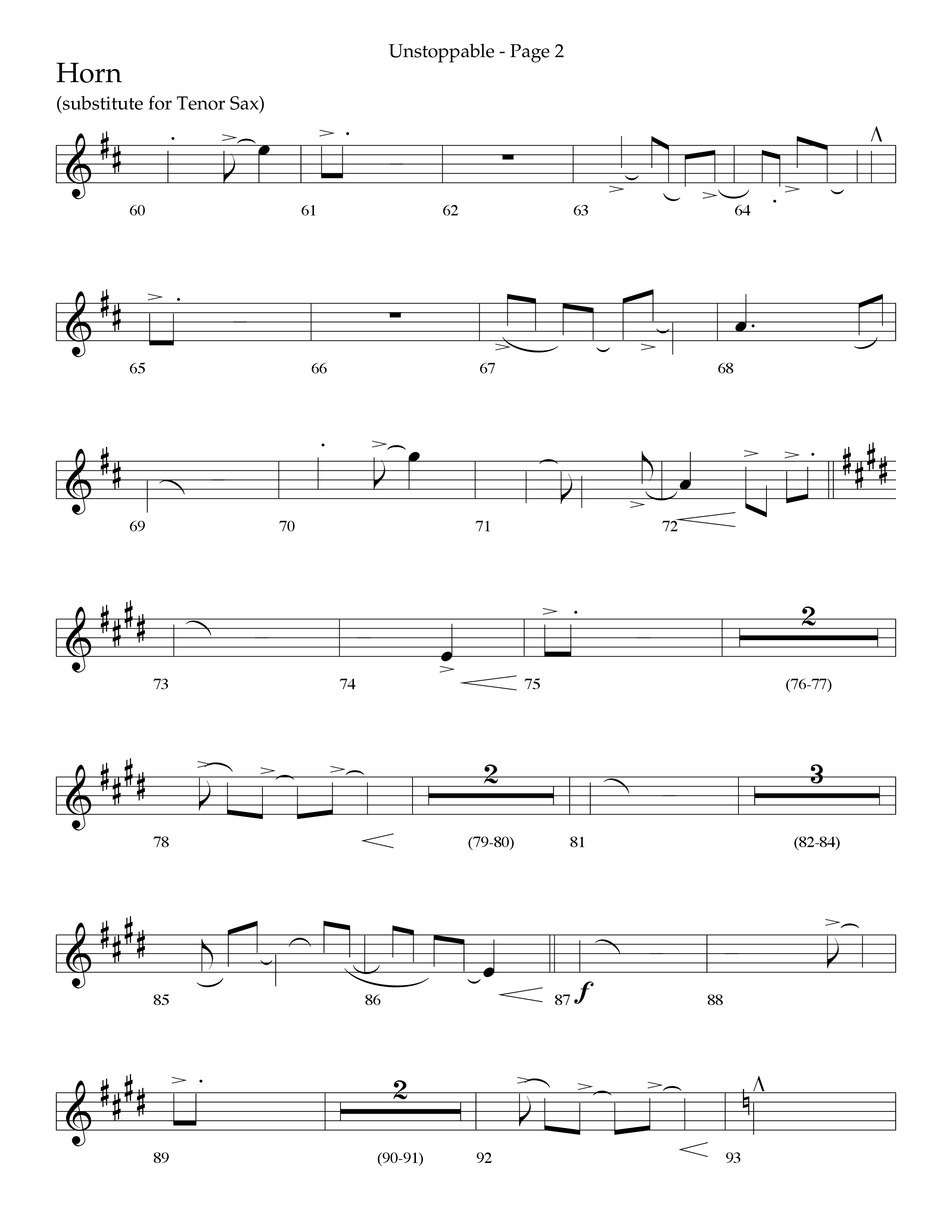 Unstoppable (Choral Anthem SATB) French Horn (Lifeway Choral / Arr. Cliff Duren)