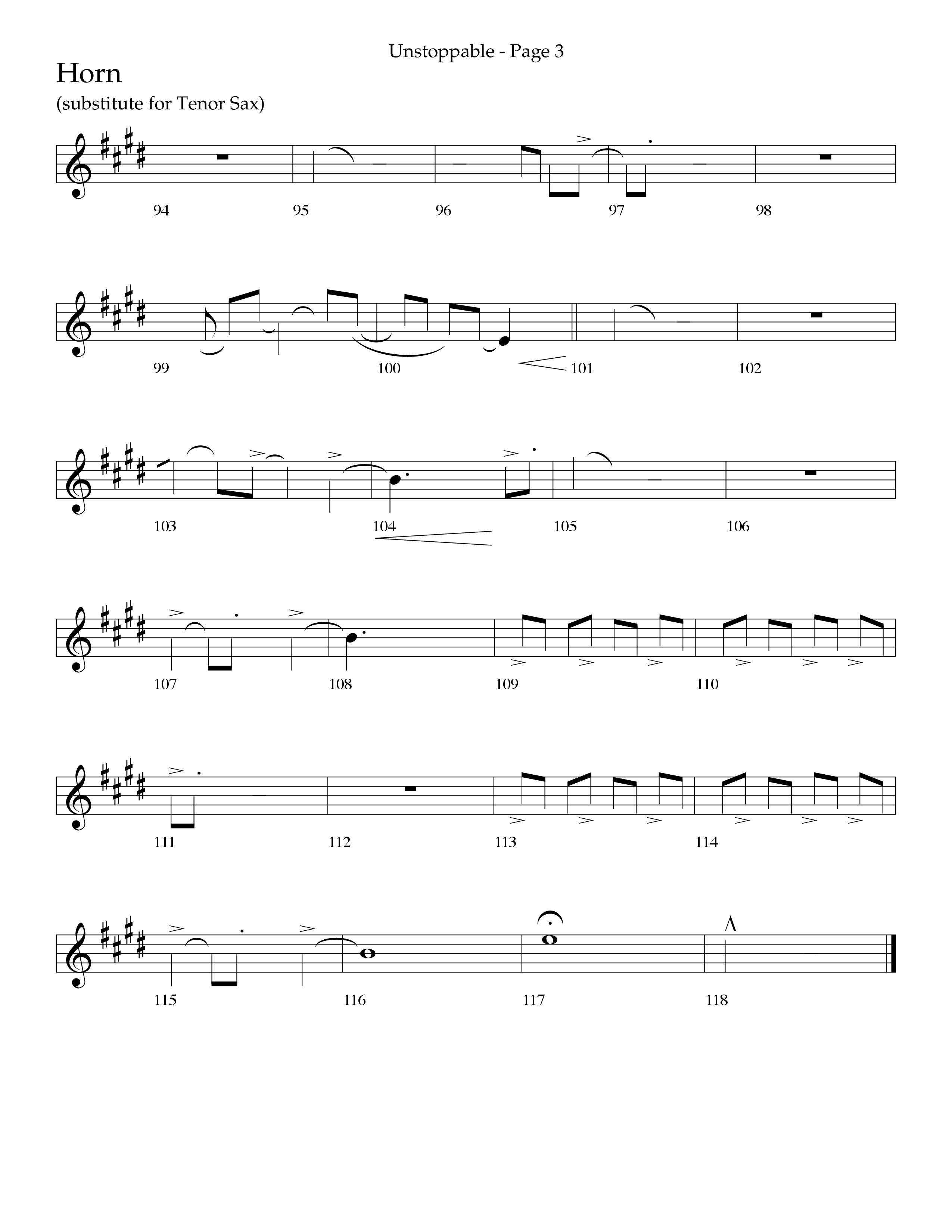 Unstoppable (Choral Anthem SATB) French Horn (Lifeway Choral / Arr. Cliff Duren)