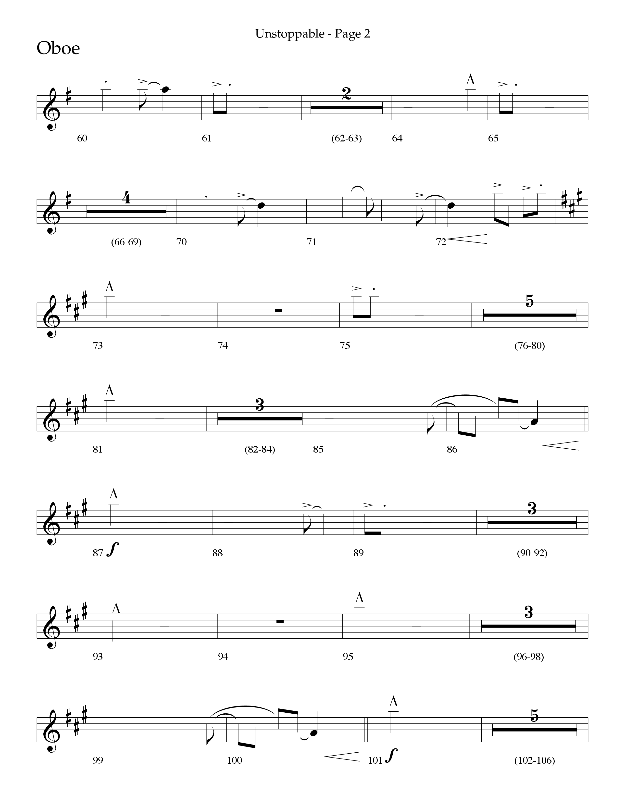 Unstoppable (Choral Anthem SATB) Oboe (Lifeway Choral / Arr. Cliff Duren)