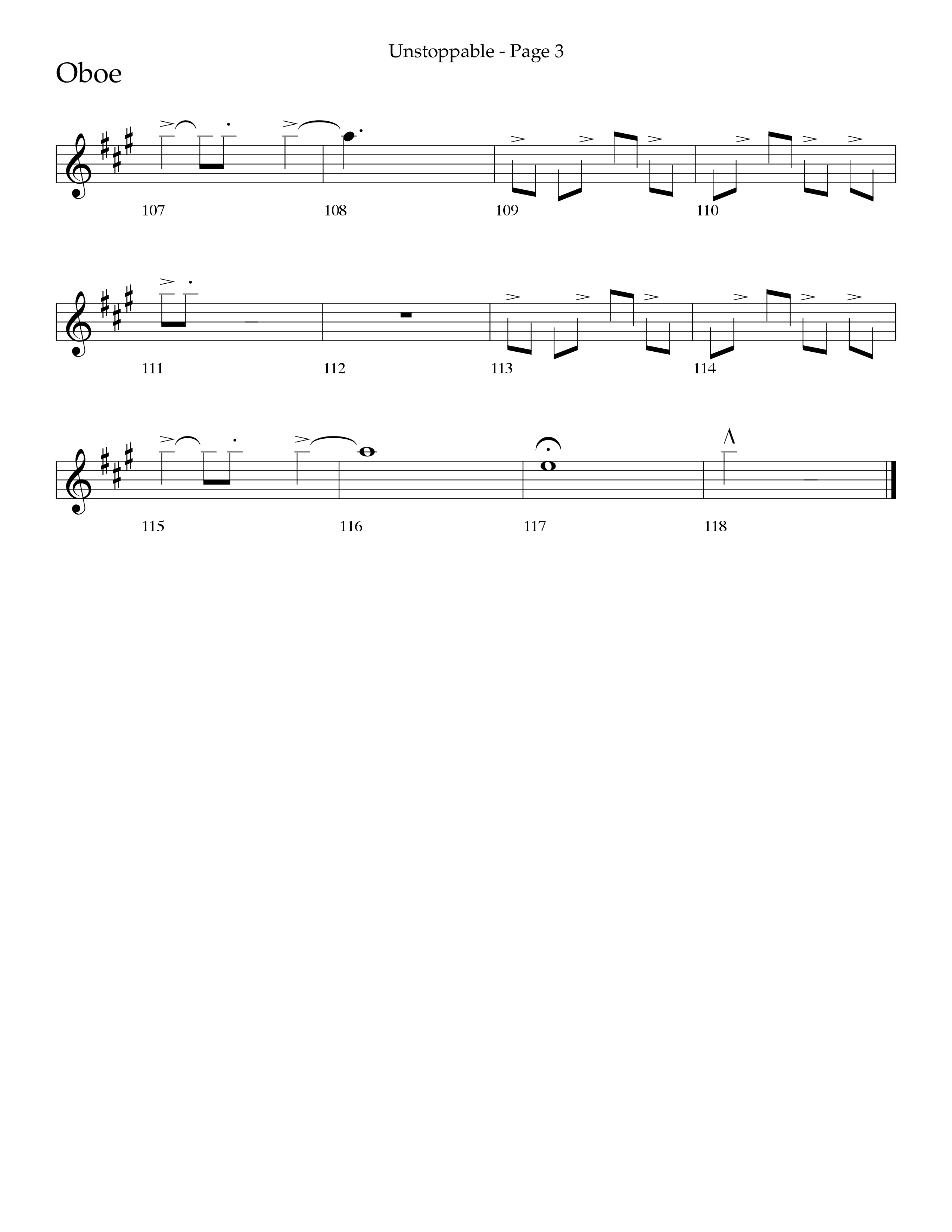 Unstoppable (Choral Anthem SATB) Oboe (Lifeway Choral / Arr. Cliff Duren)