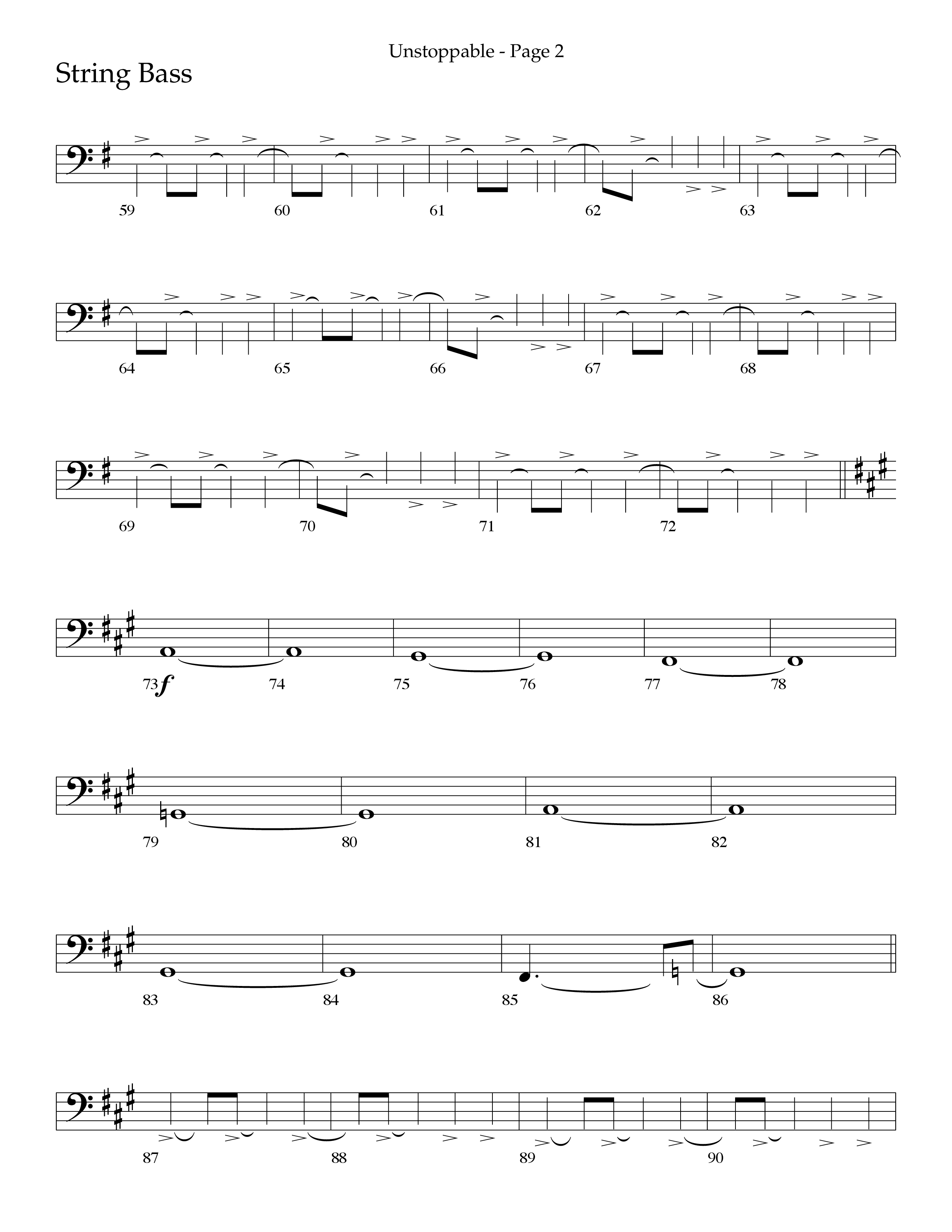 Unstoppable (Choral Anthem SATB) String Bass (Lifeway Choral / Arr. Cliff Duren)