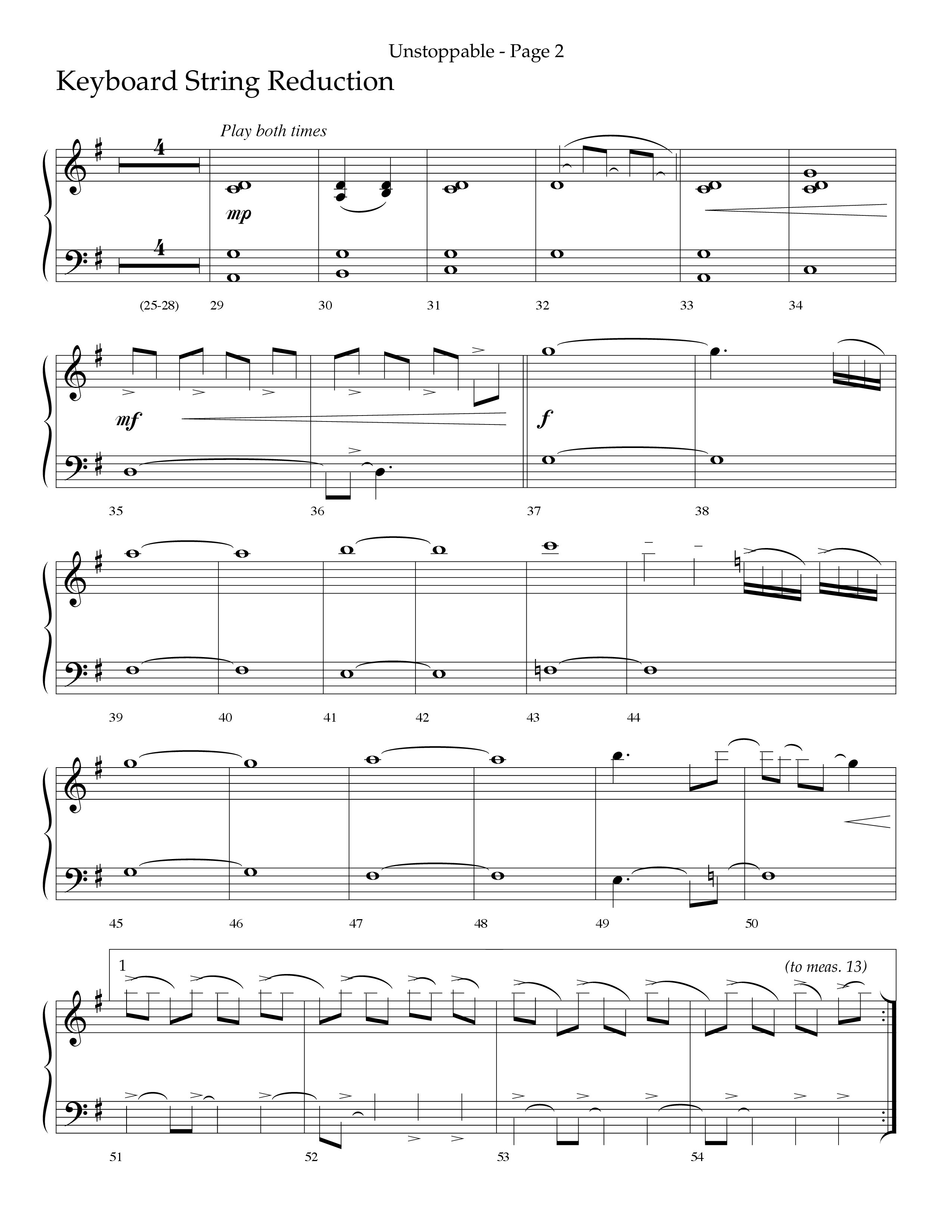 Unstoppable (Choral Anthem SATB) String Reduction (Lifeway Choral / Arr. Cliff Duren)