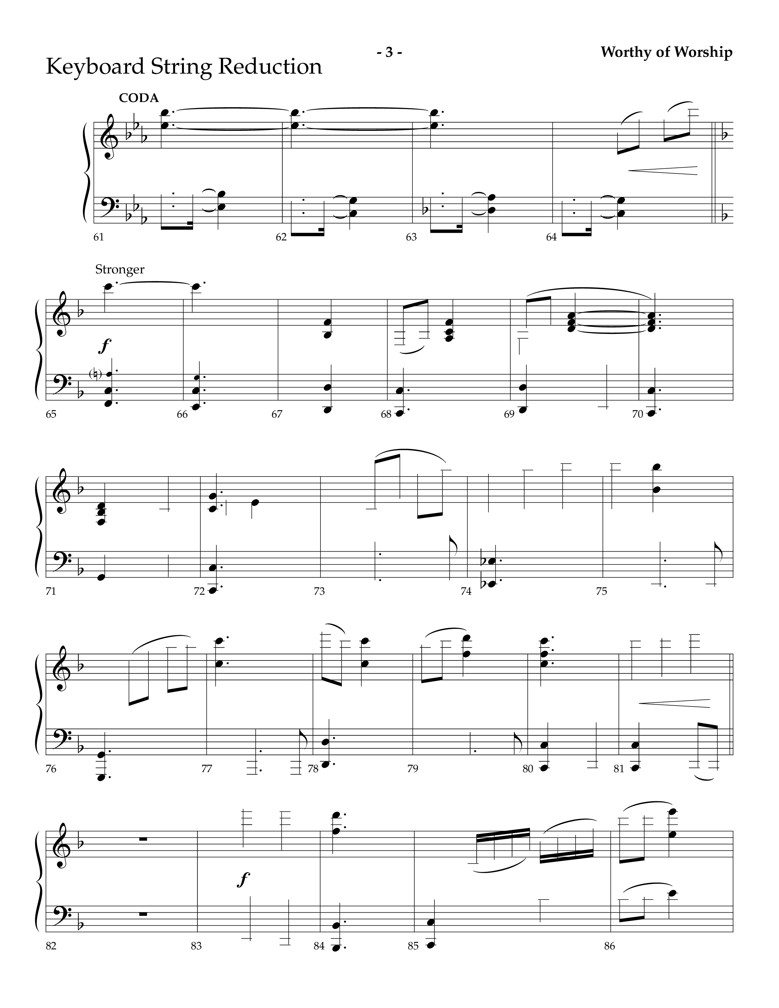 Worthy Of Worship (Choral Anthem SATB) String Reduction (Lifeway Choral / Arr. Camp Kirkland)