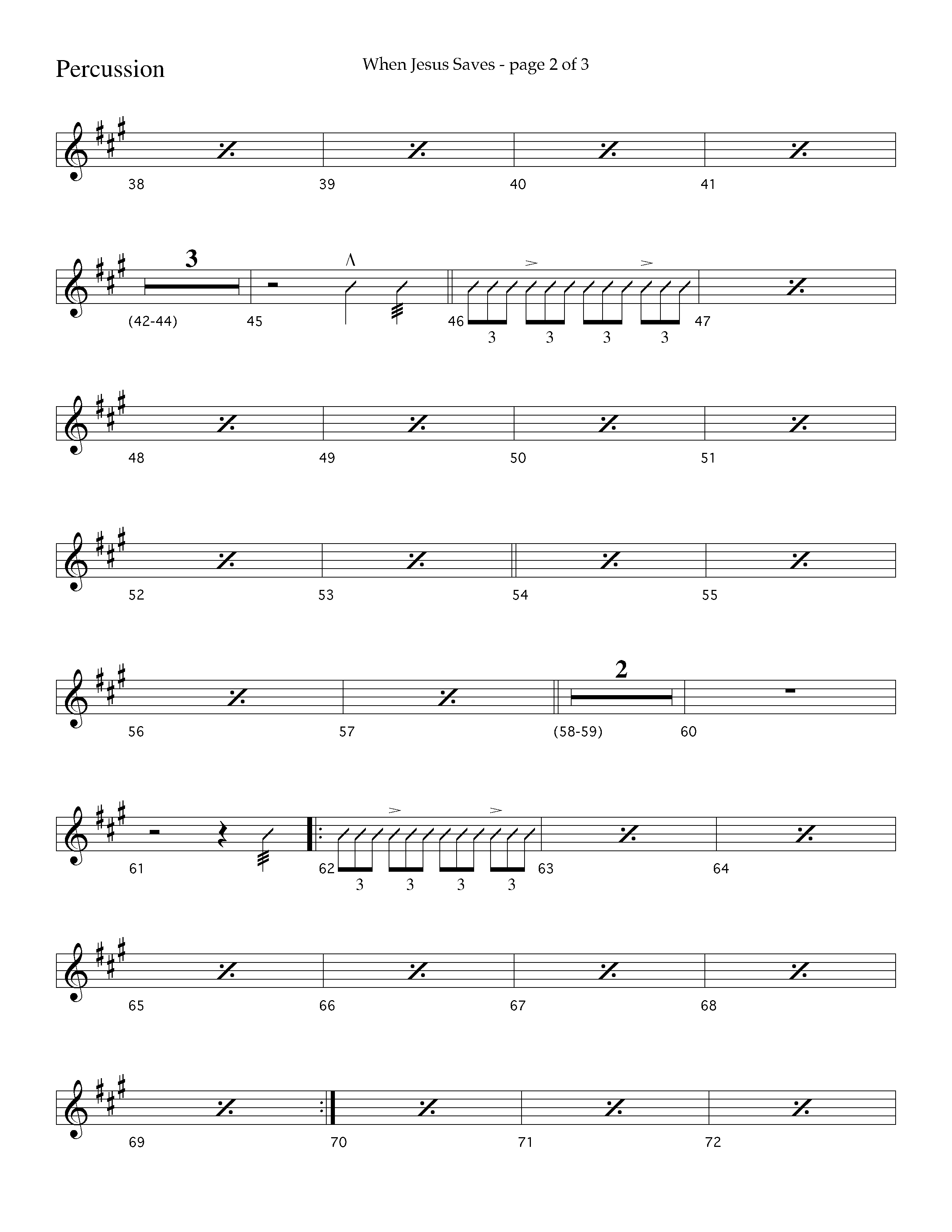 When Jesus Saves (Choral Anthem SATB) Percussion (Lifeway Choral / Arr. Cliff Duren)