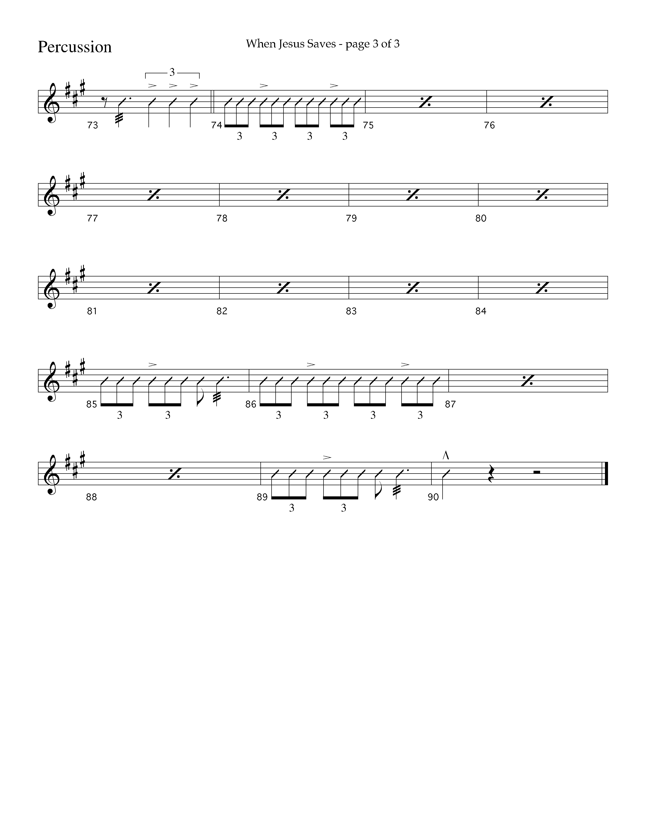 When Jesus Saves (Choral Anthem SATB) Percussion (Lifeway Choral / Arr. Cliff Duren)