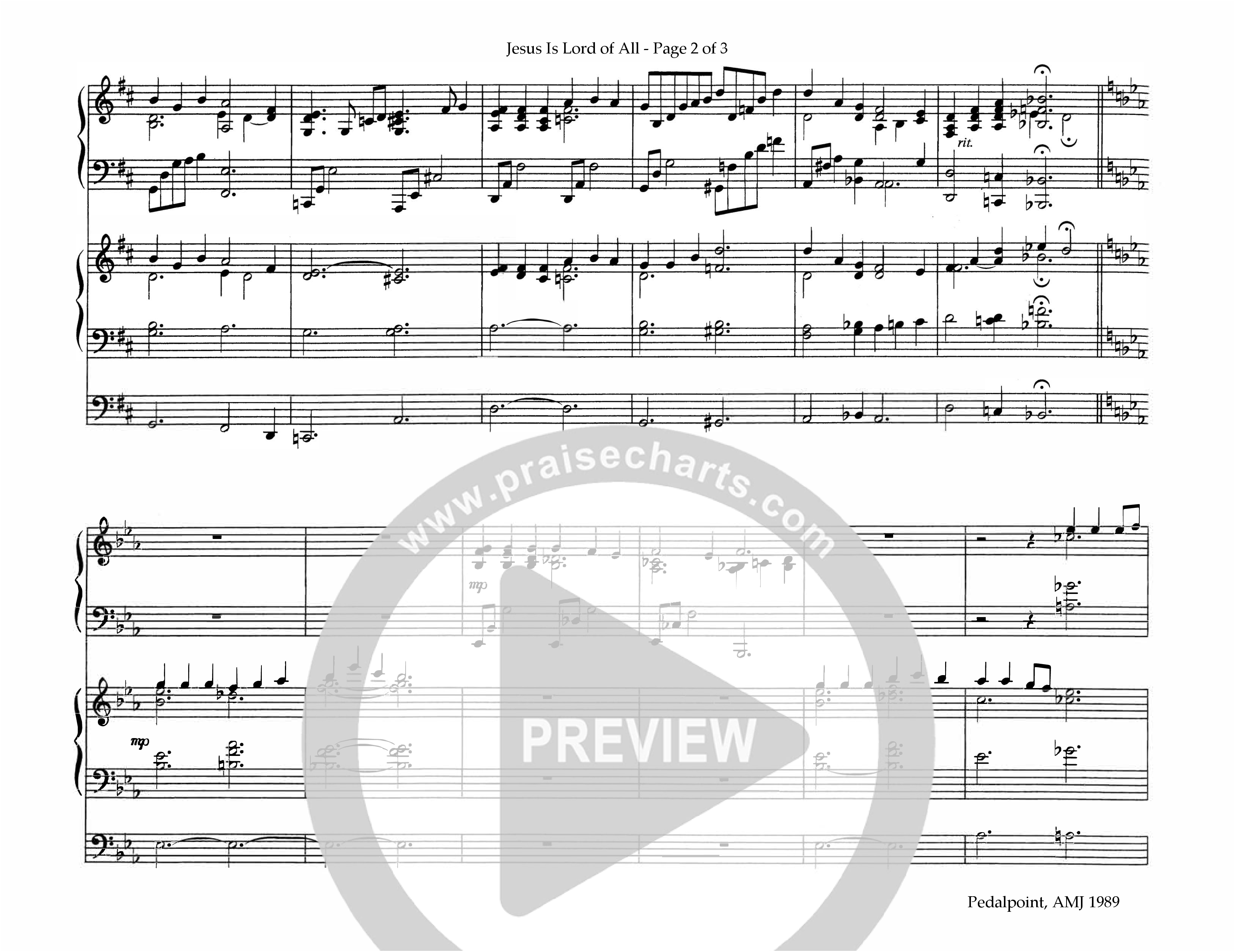 Jesus Is Lord Of All (Instrumental) Organ (Lifeway Worship / Arr. Barry Braman)