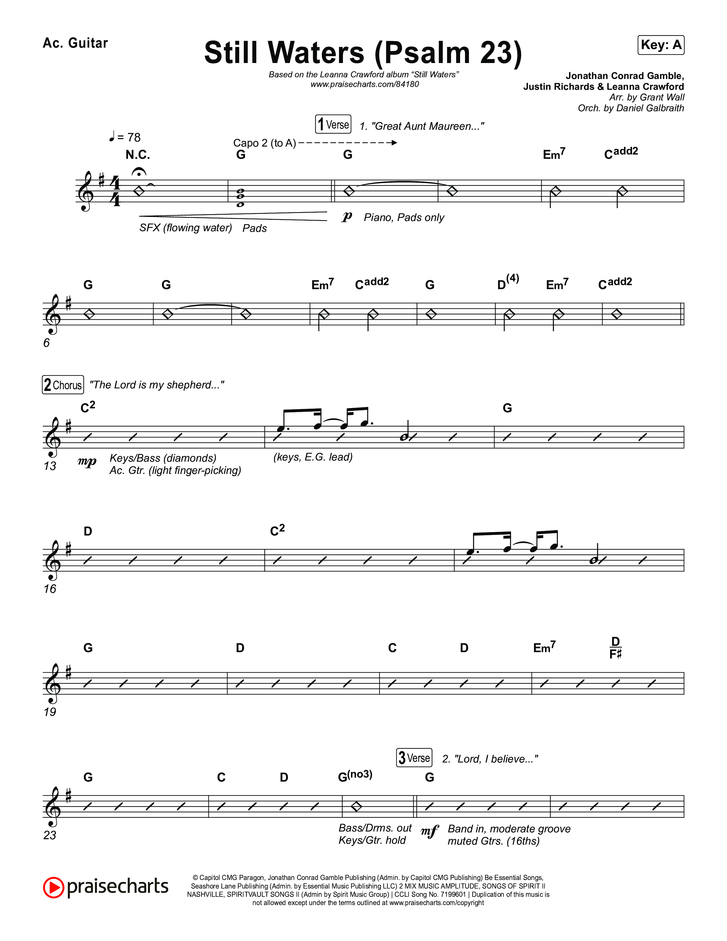 Still Waters (Psalm 23) Acoustic Guitar (Leanna Crawford)