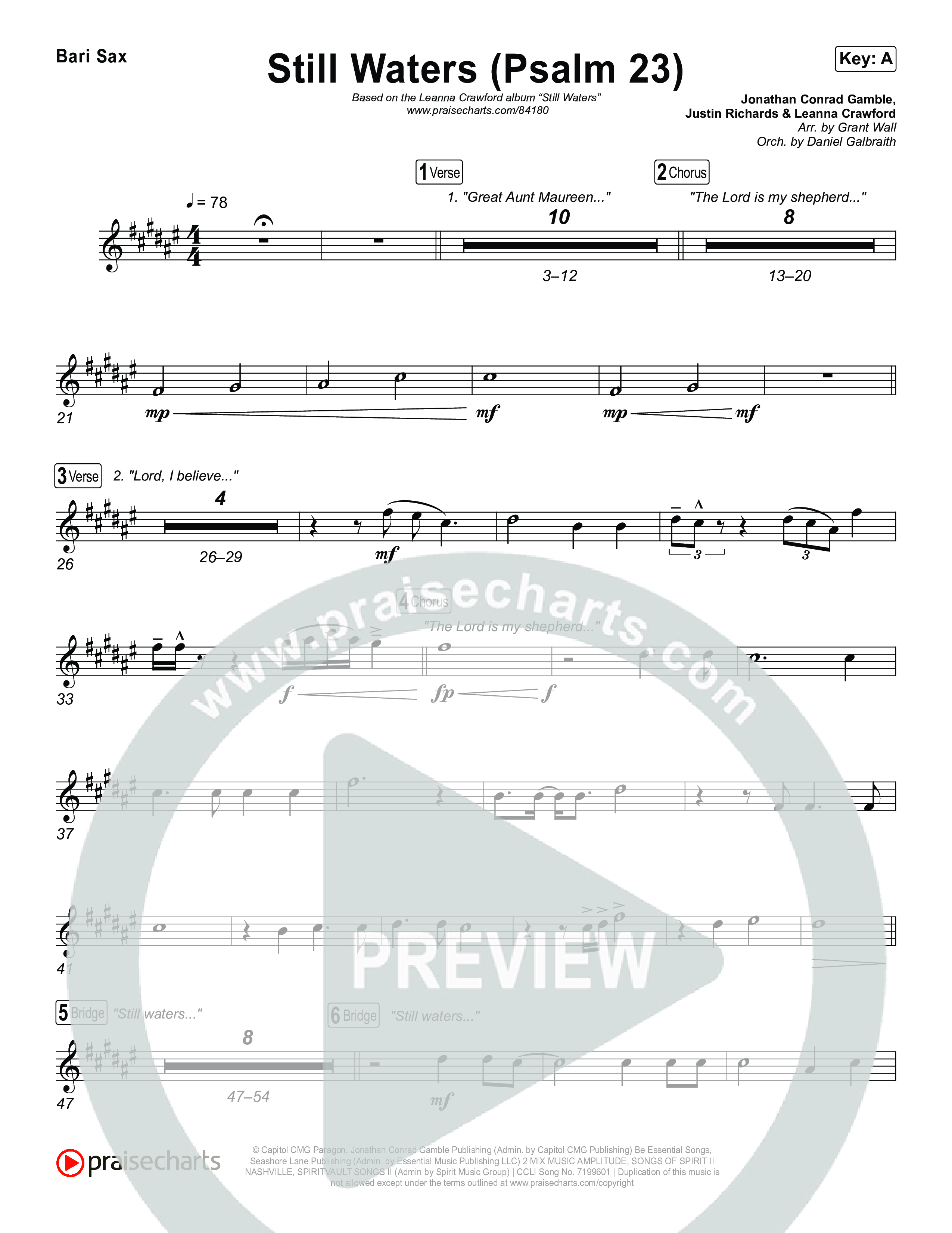 Still Waters (Psalm 23) Bari Sax (Leanna Crawford)