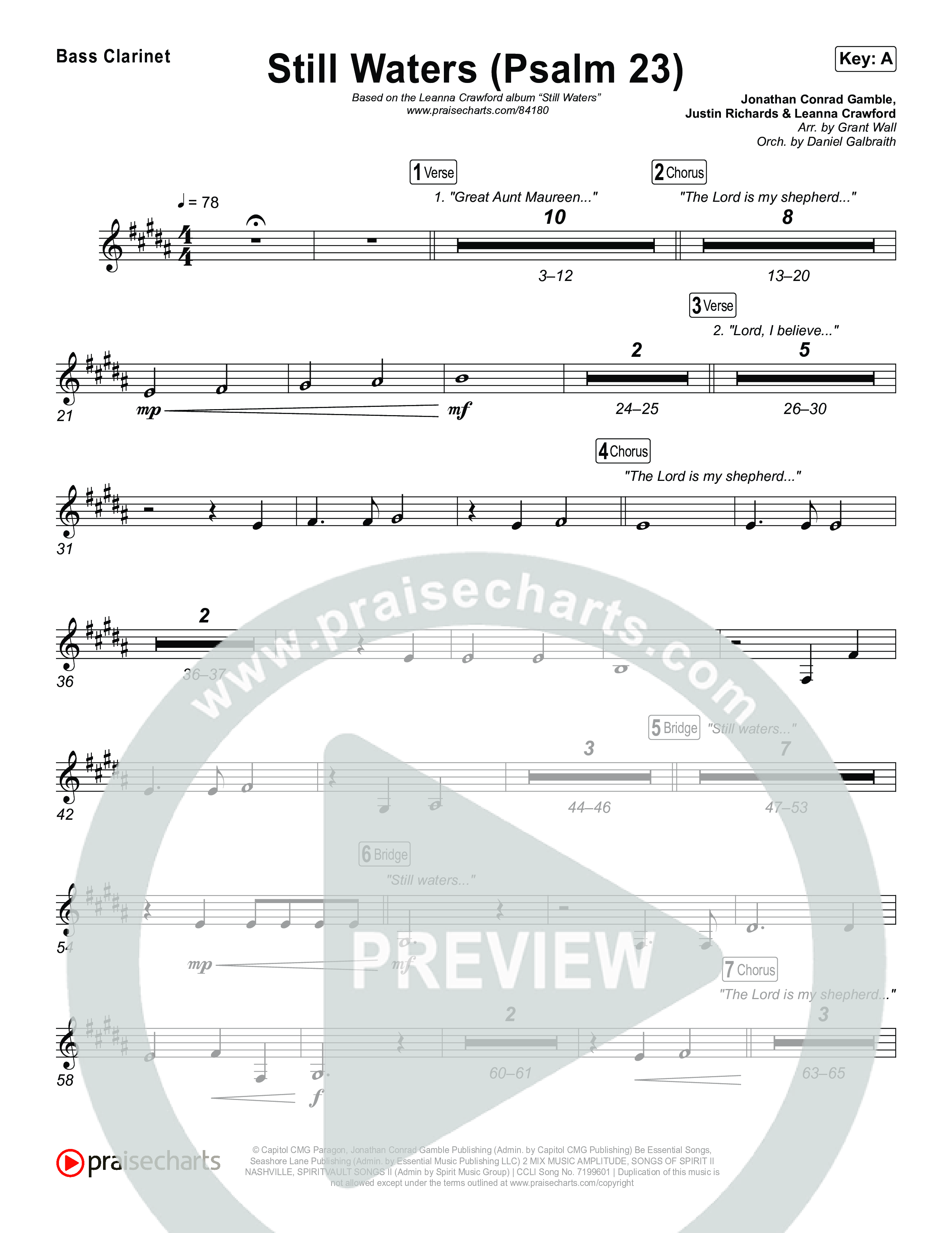 Still Waters (Psalm 23) Clarinet 1,2 (Leanna Crawford)