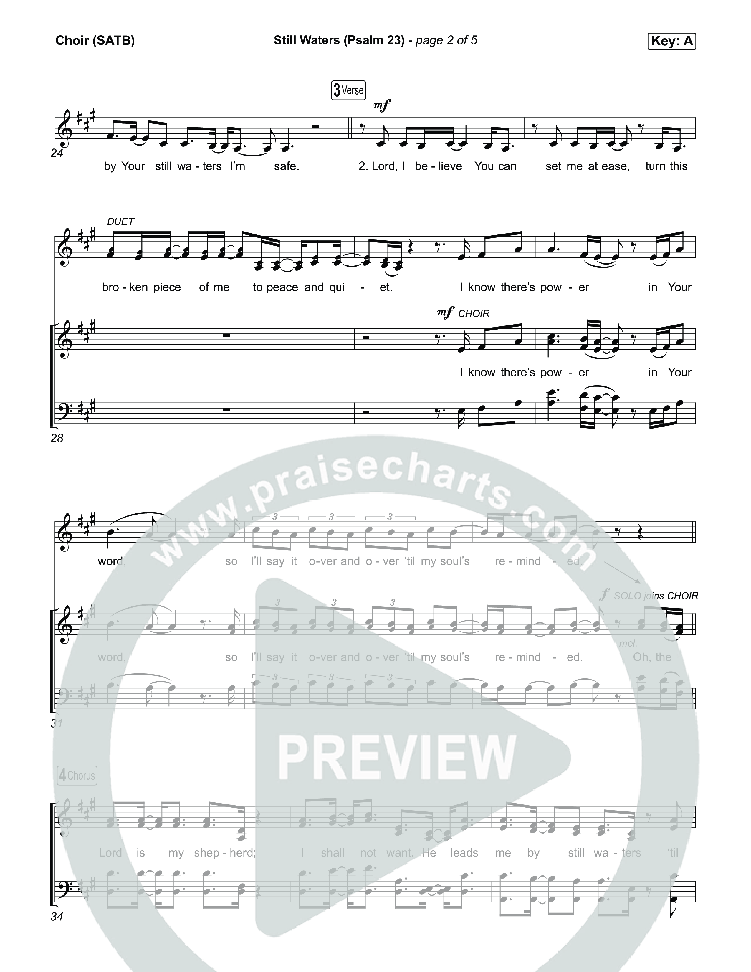 Still Waters (Psalm 23) Choir Sheet (SATB) (Leanna Crawford)