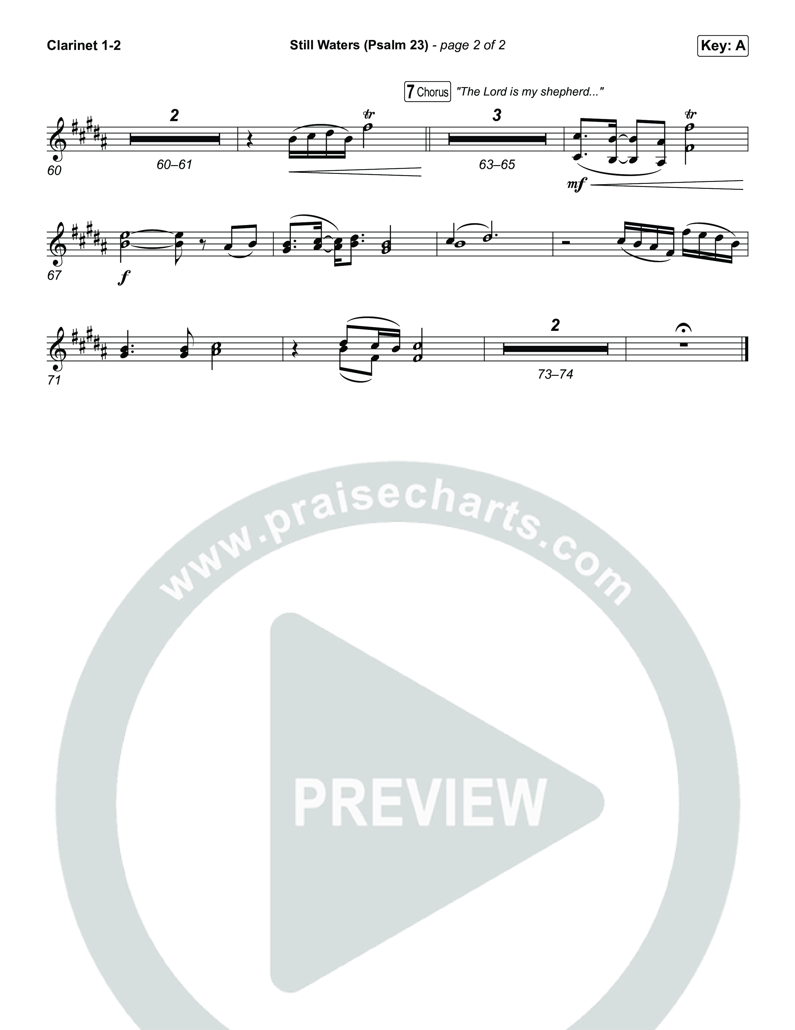 Still Waters (Psalm 23) Clarinet 1/2 (Leanna Crawford)