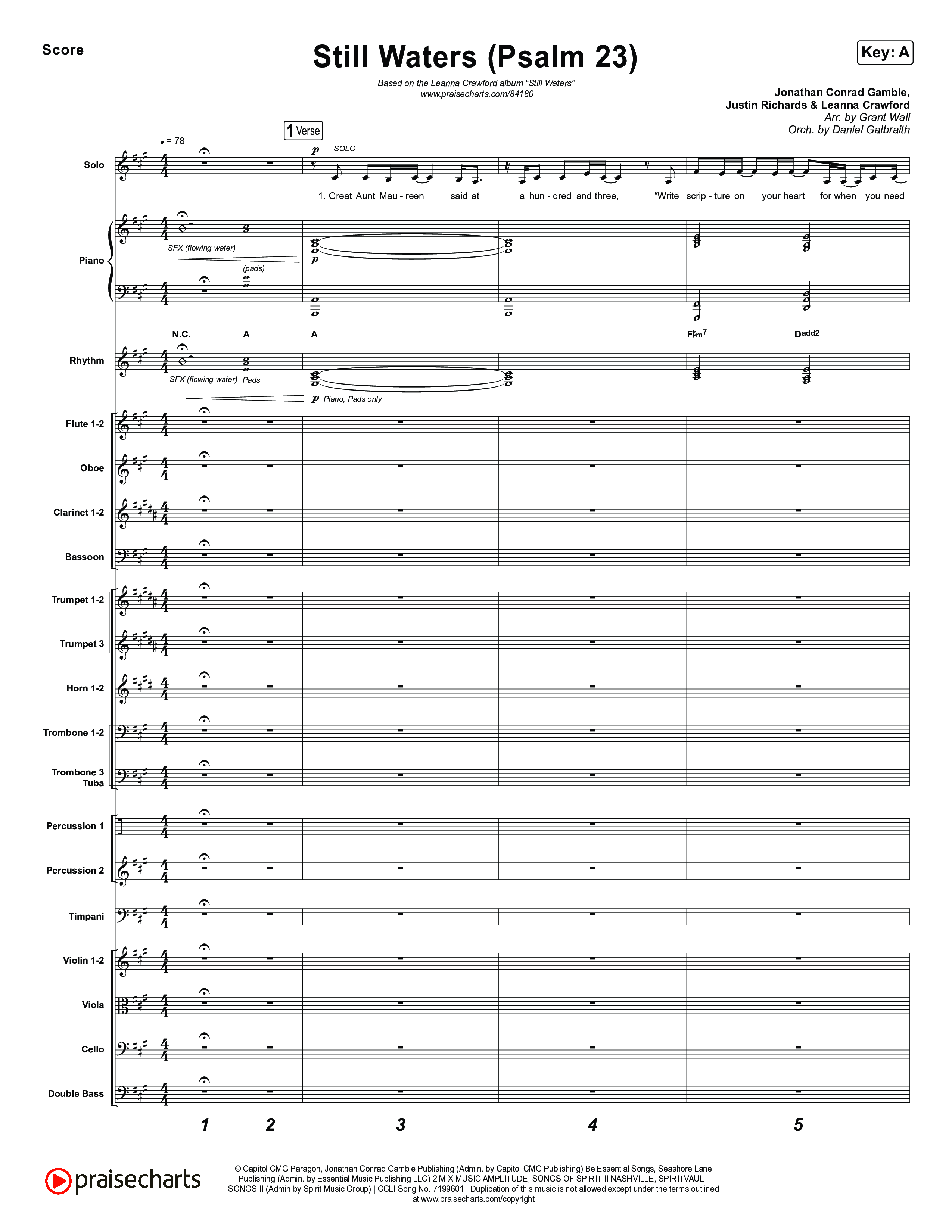 Still Waters (Psalm 23) Conductor's Score (Leanna Crawford)