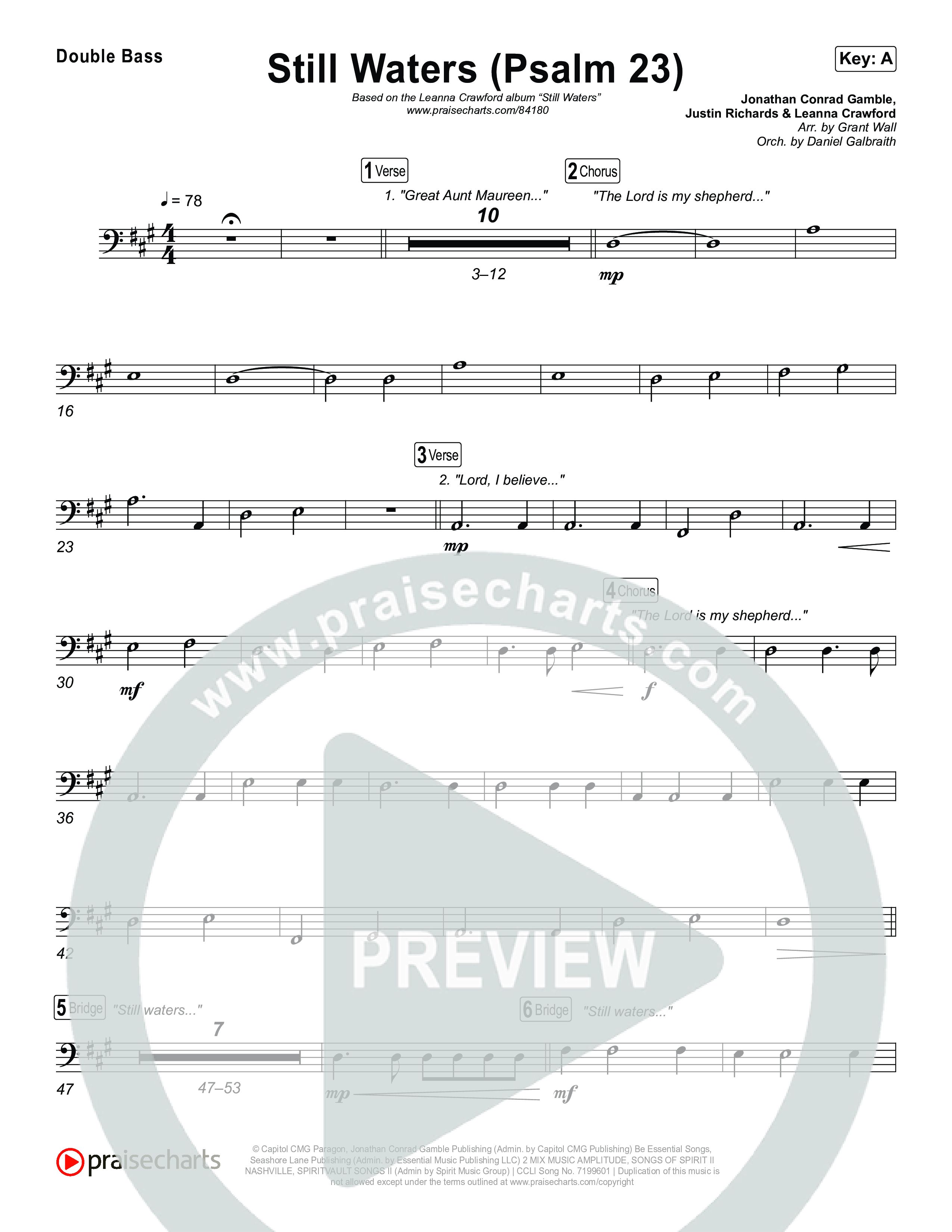 Still Waters (Psalm 23) String Bass (Leanna Crawford)