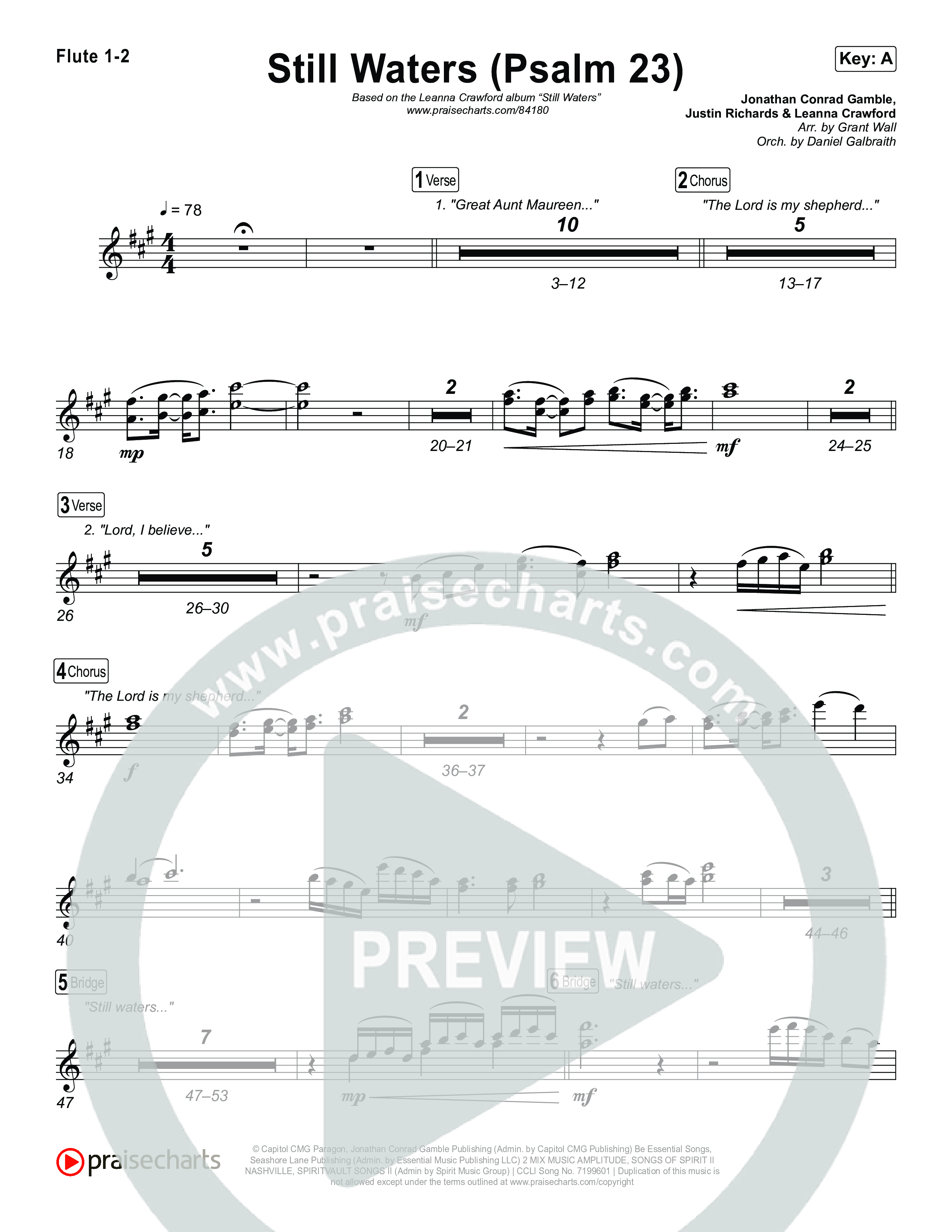 Still Waters (Psalm 23) Flute 1,2 (Leanna Crawford)