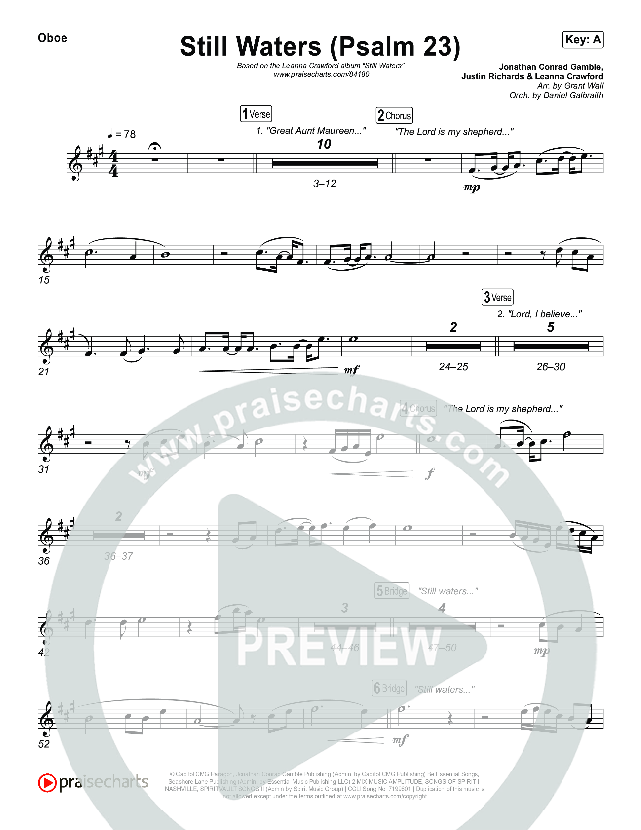 Still Waters (Psalm 23) Oboe (Leanna Crawford)