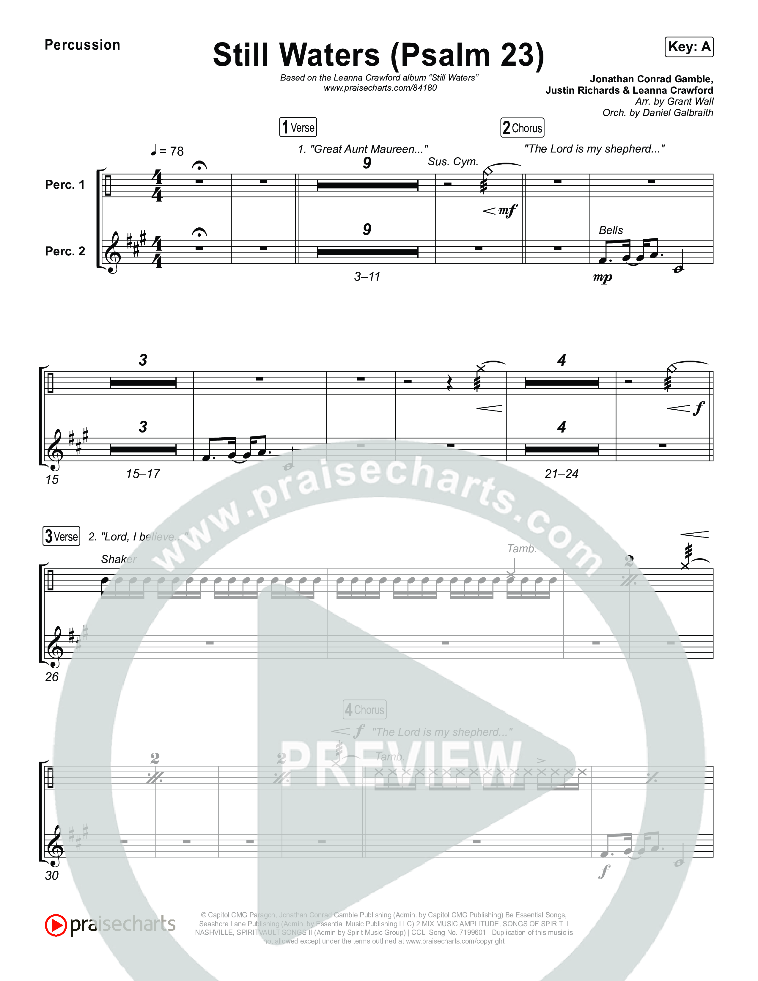 Still Waters (Psalm 23) Percussion (Leanna Crawford)