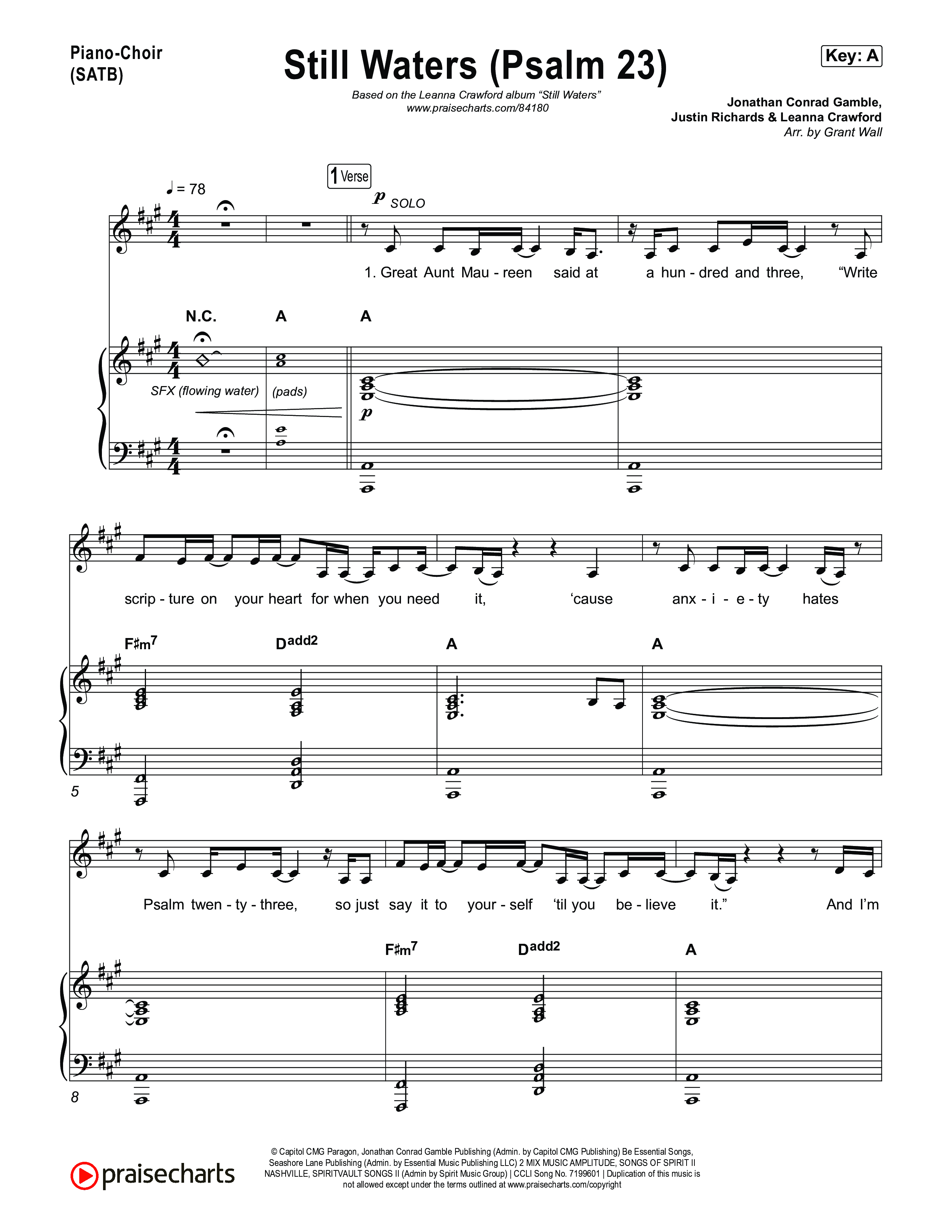 Still Waters (Psalm 23) Piano/Vocal Pack (Leanna Crawford)