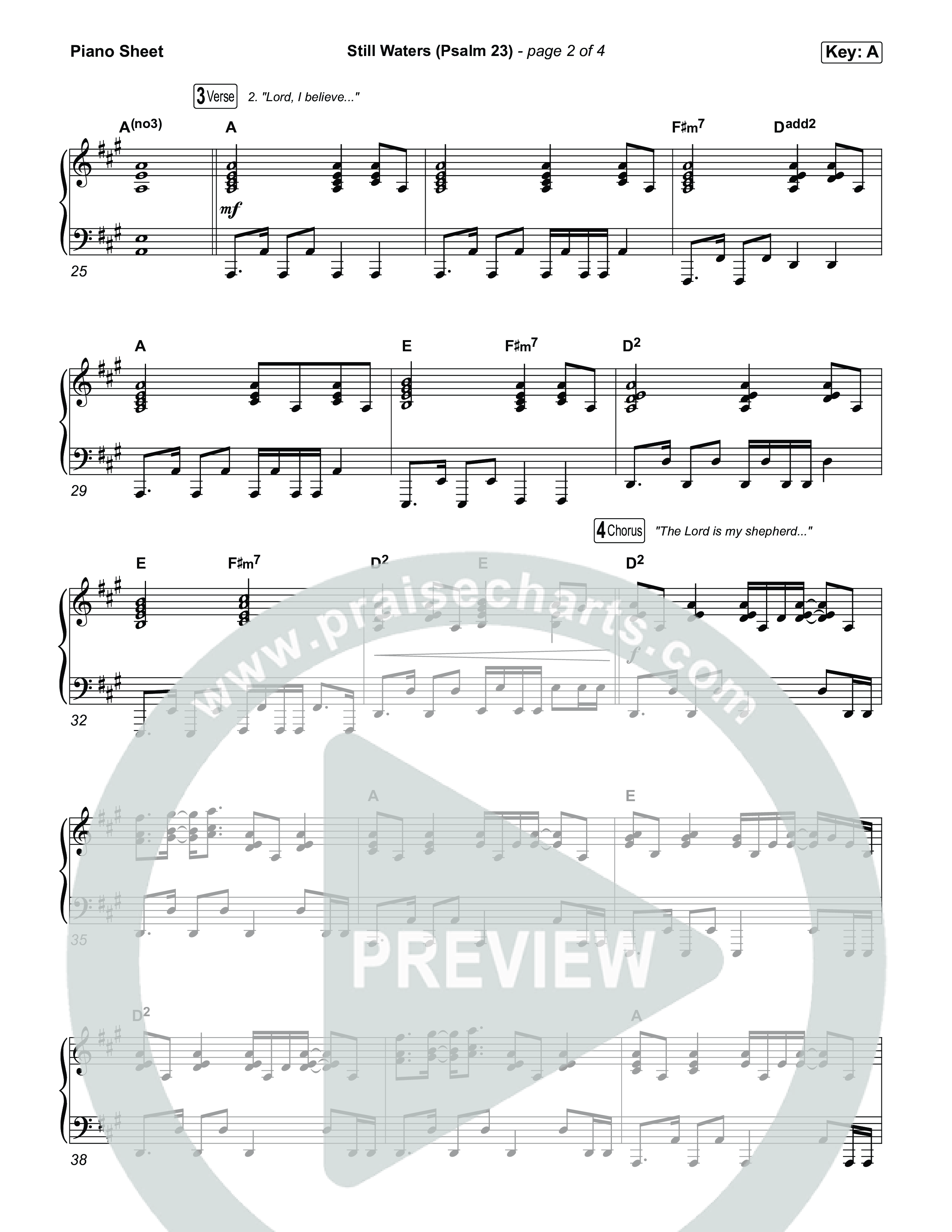 Still Waters (Psalm 23) Piano Sheet (Leanna Crawford)