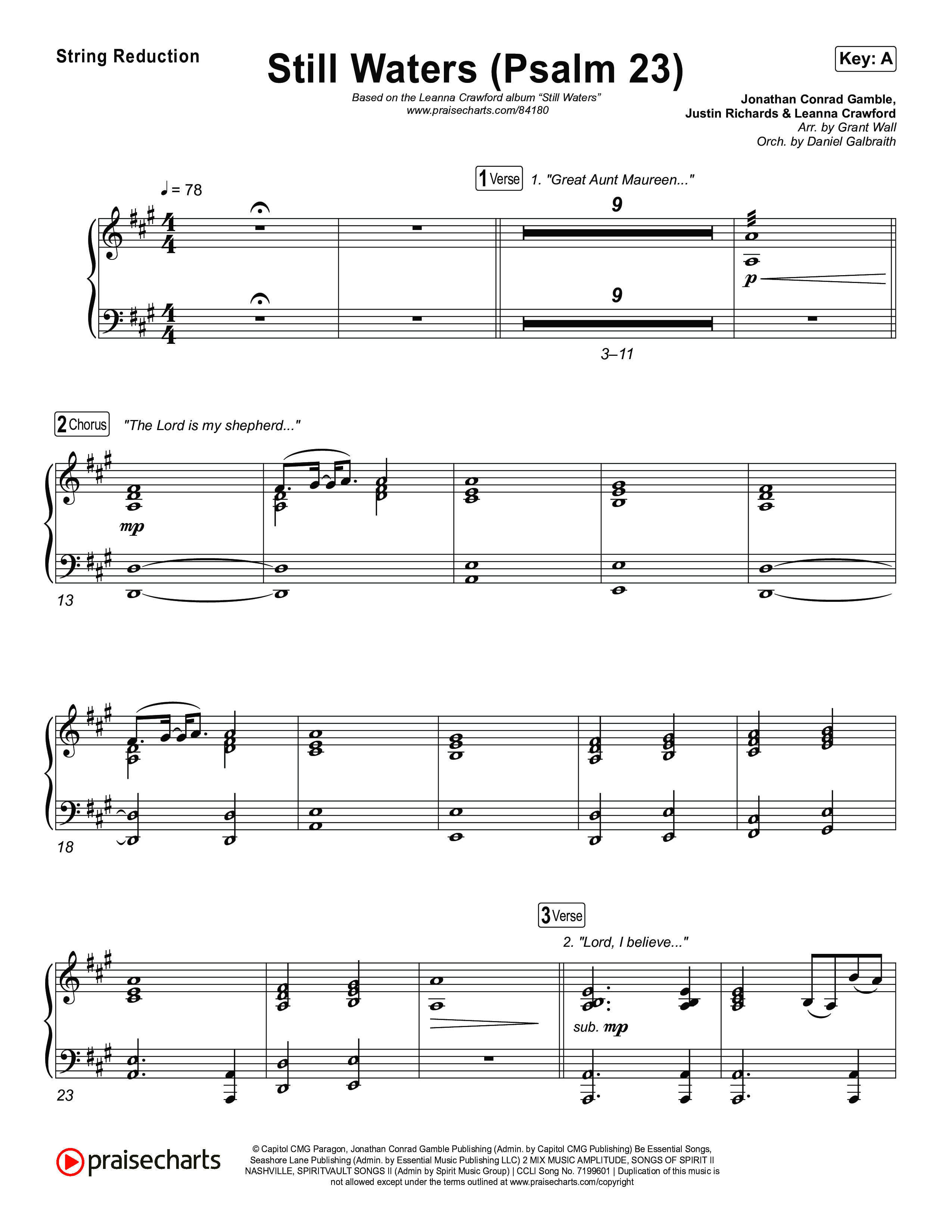 Still Waters (Psalm 23) String Reduction (Leanna Crawford)