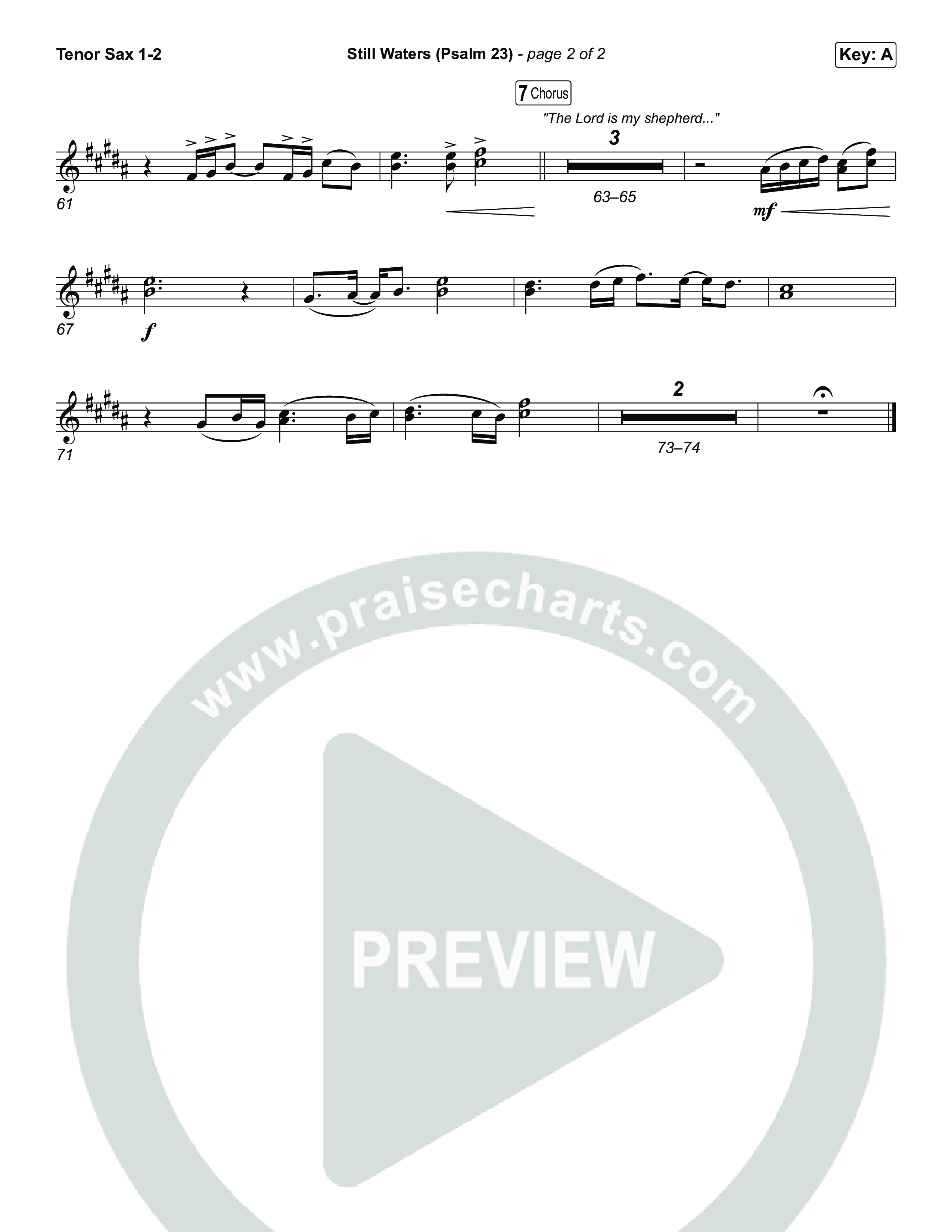 Still Waters (Psalm 23) Tenor Sax 1,2 (Leanna Crawford)