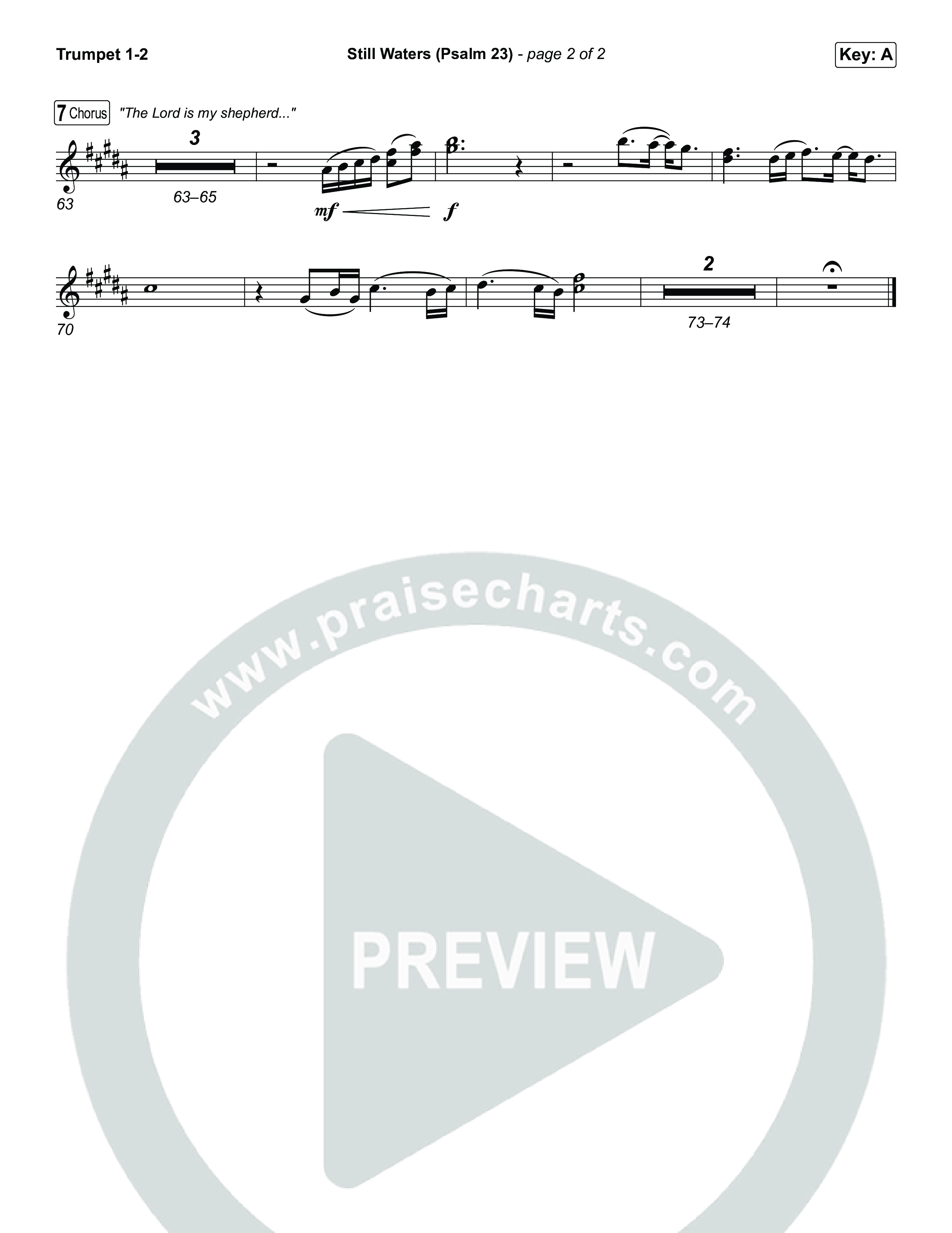 Still Waters (Psalm 23) Trumpet 1,2 (Leanna Crawford)